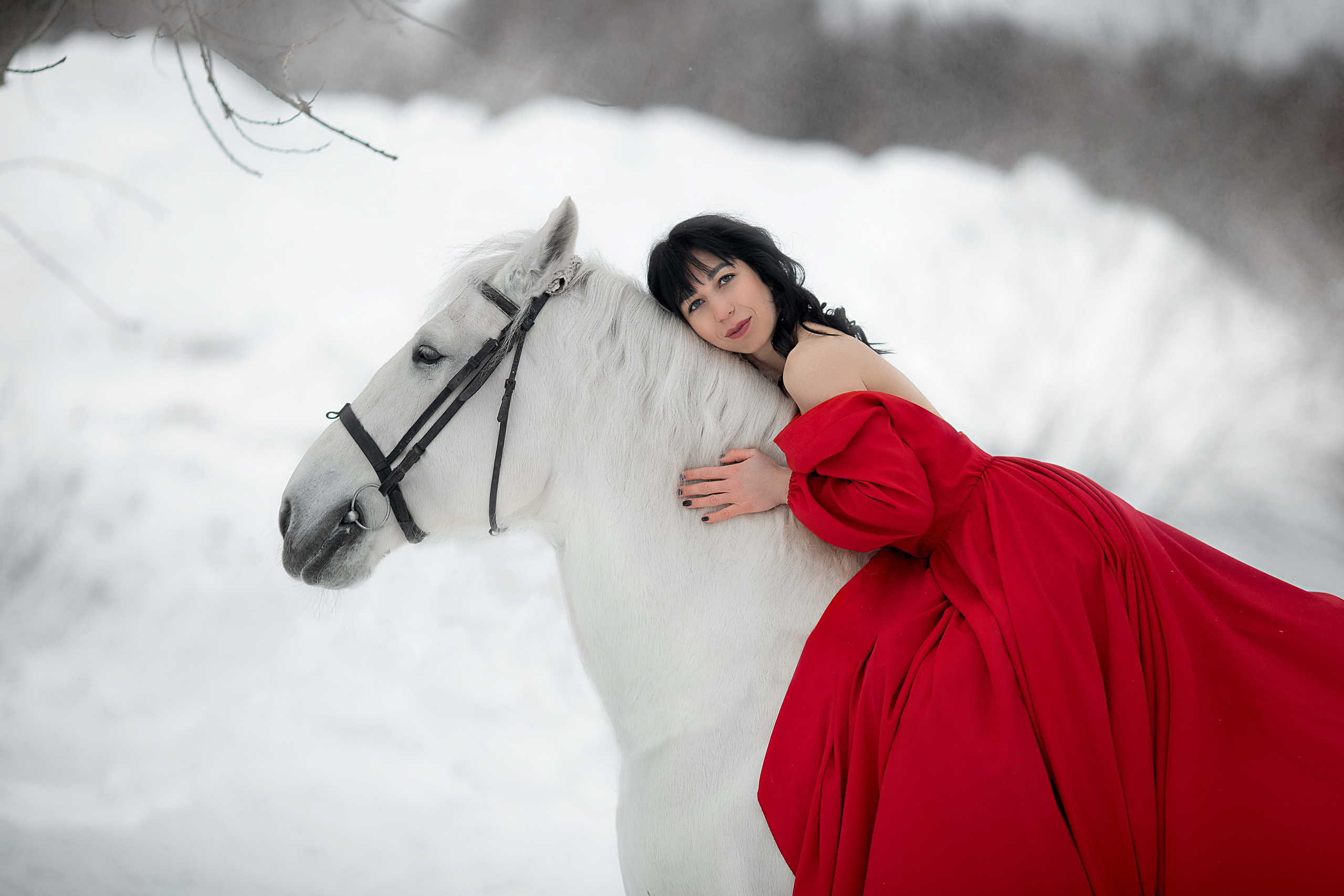 Елена и Воробушек 22.01.22. Фотосессия с лошадьми в Нижнем Новгороде