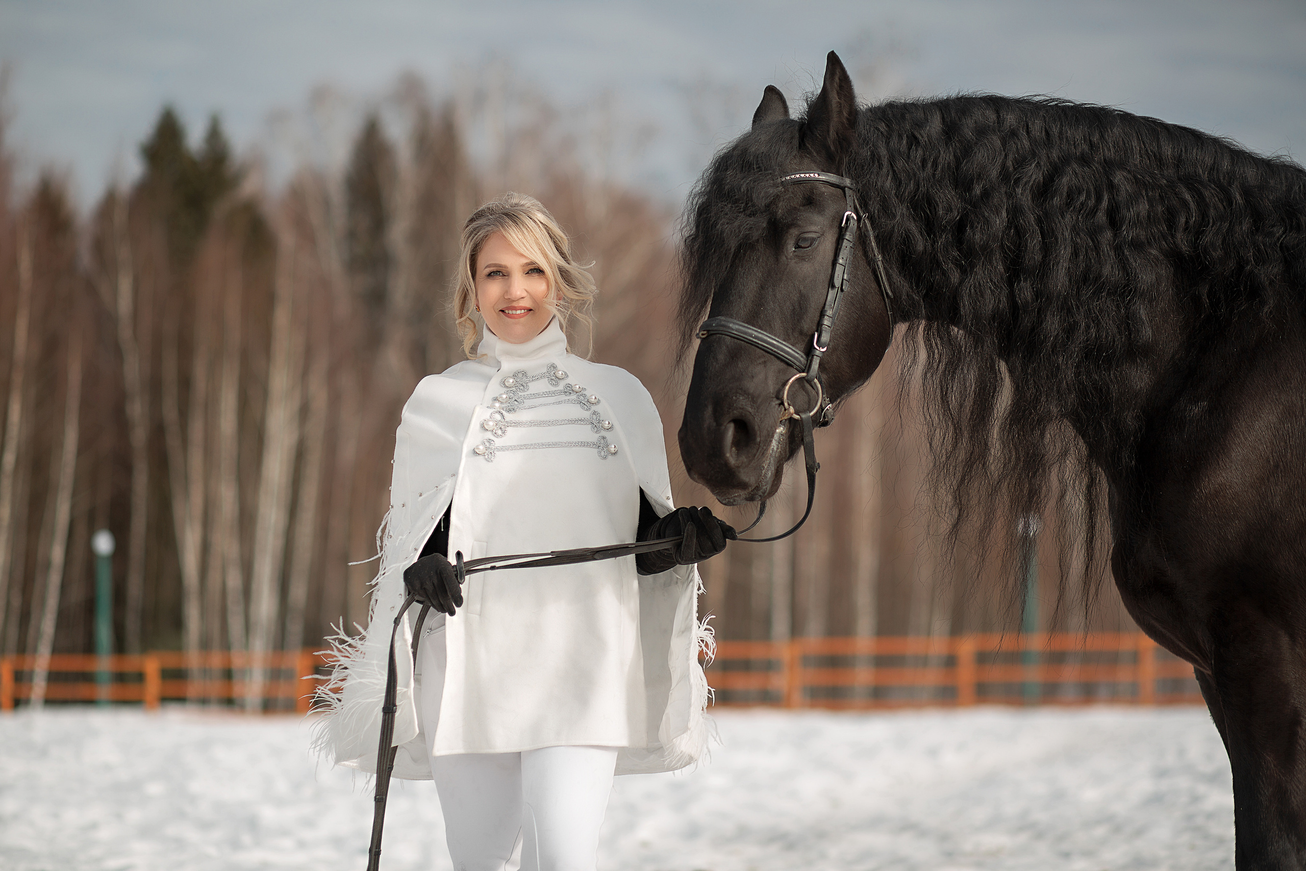Оксана и Доминик. Фотосессия с лошадьми в Нижнем Новгороде
