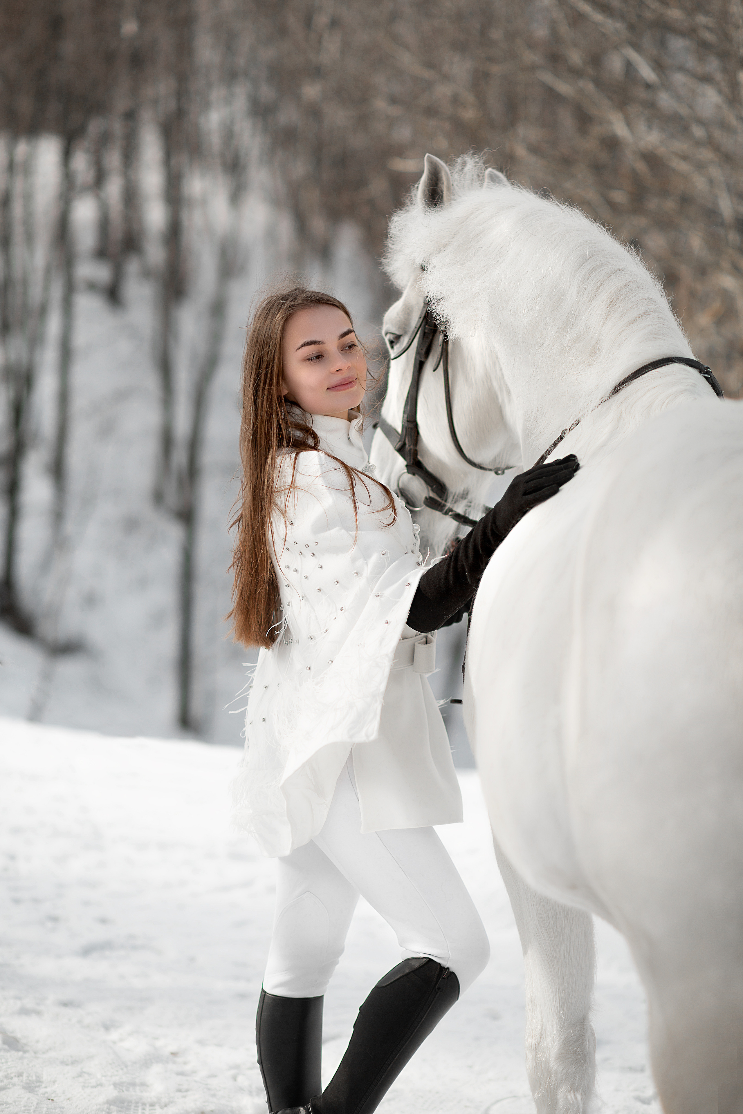 Лена и Воробушек 19.02.22. Фотосессия с лошадьми в Нижнем Новгороде