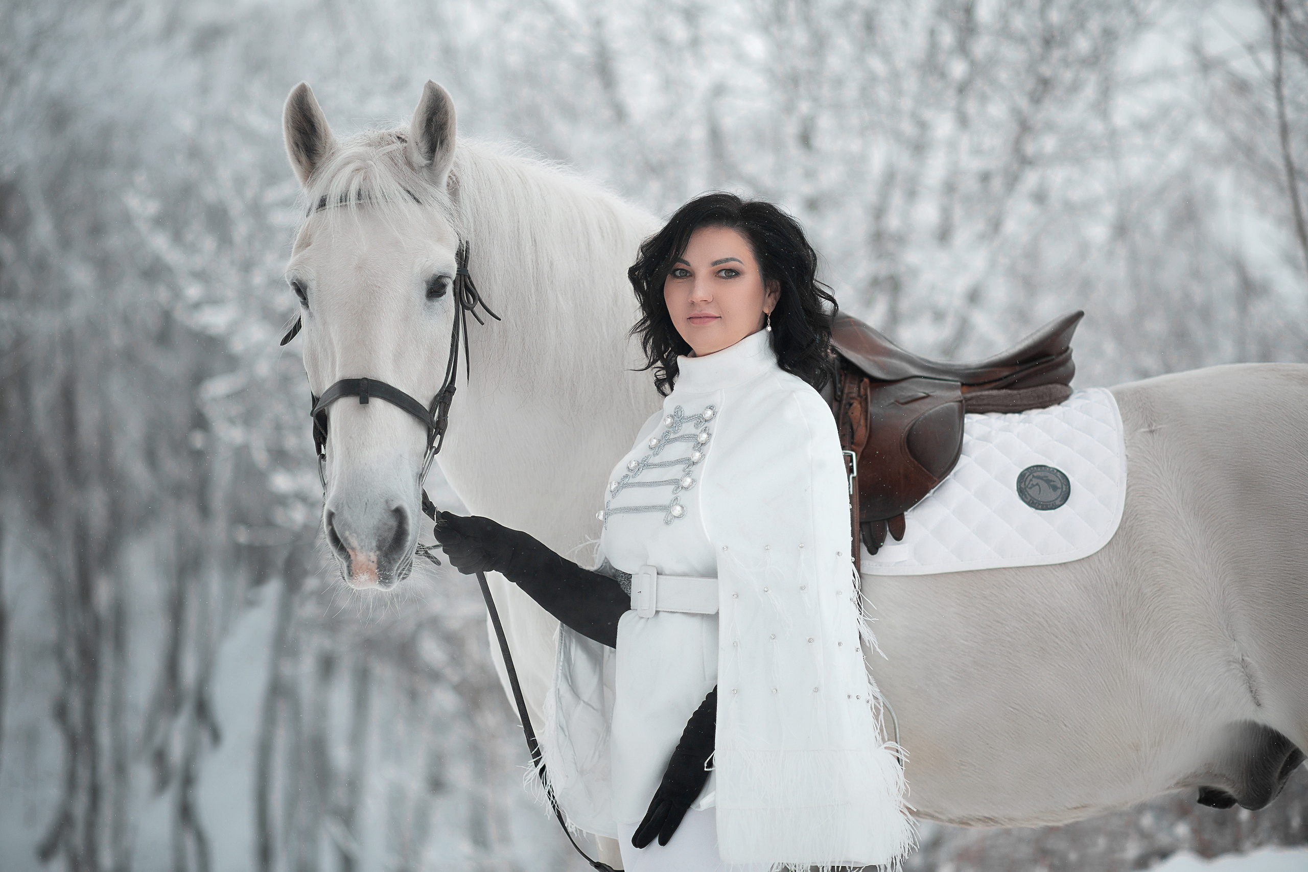 Ольга и Воробушек. Фотосессия с лошадьми в Нижнем Новгороде