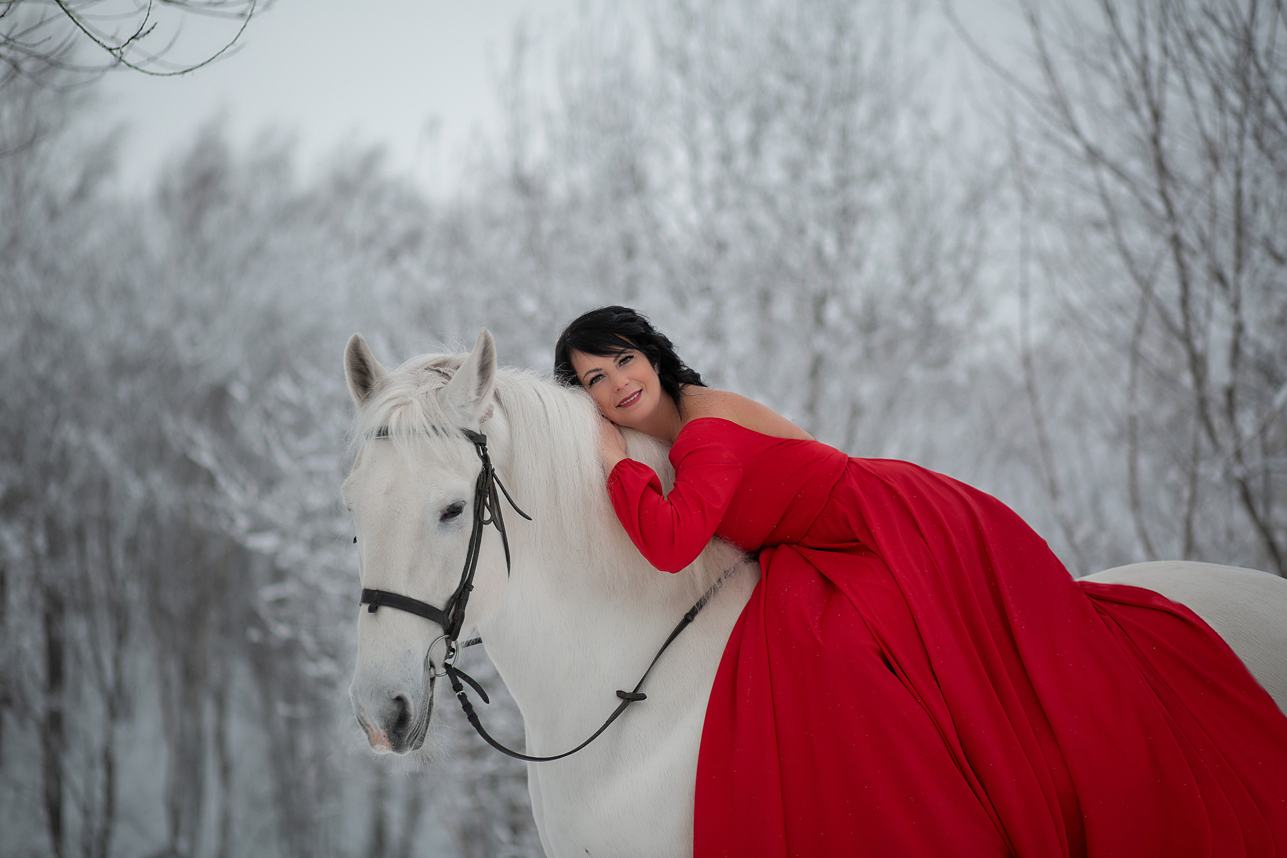 Оксана и Воробей 29.01.22. Фотосессия с лошадьми в Нижнем Новгороде