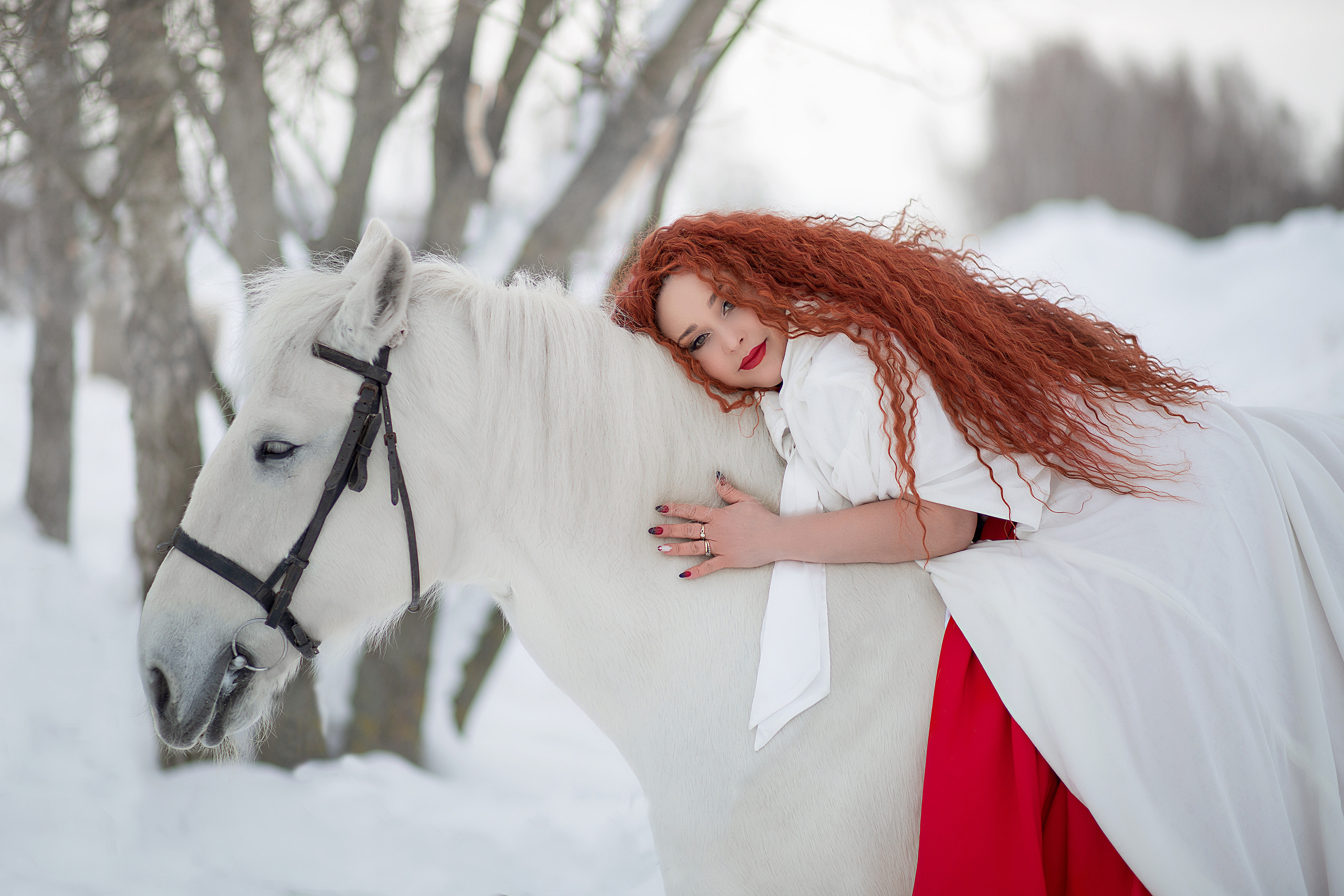 Алена и Воробушек 14.02.22. Фотосессия с лошадьми в Нижнем Новгороде