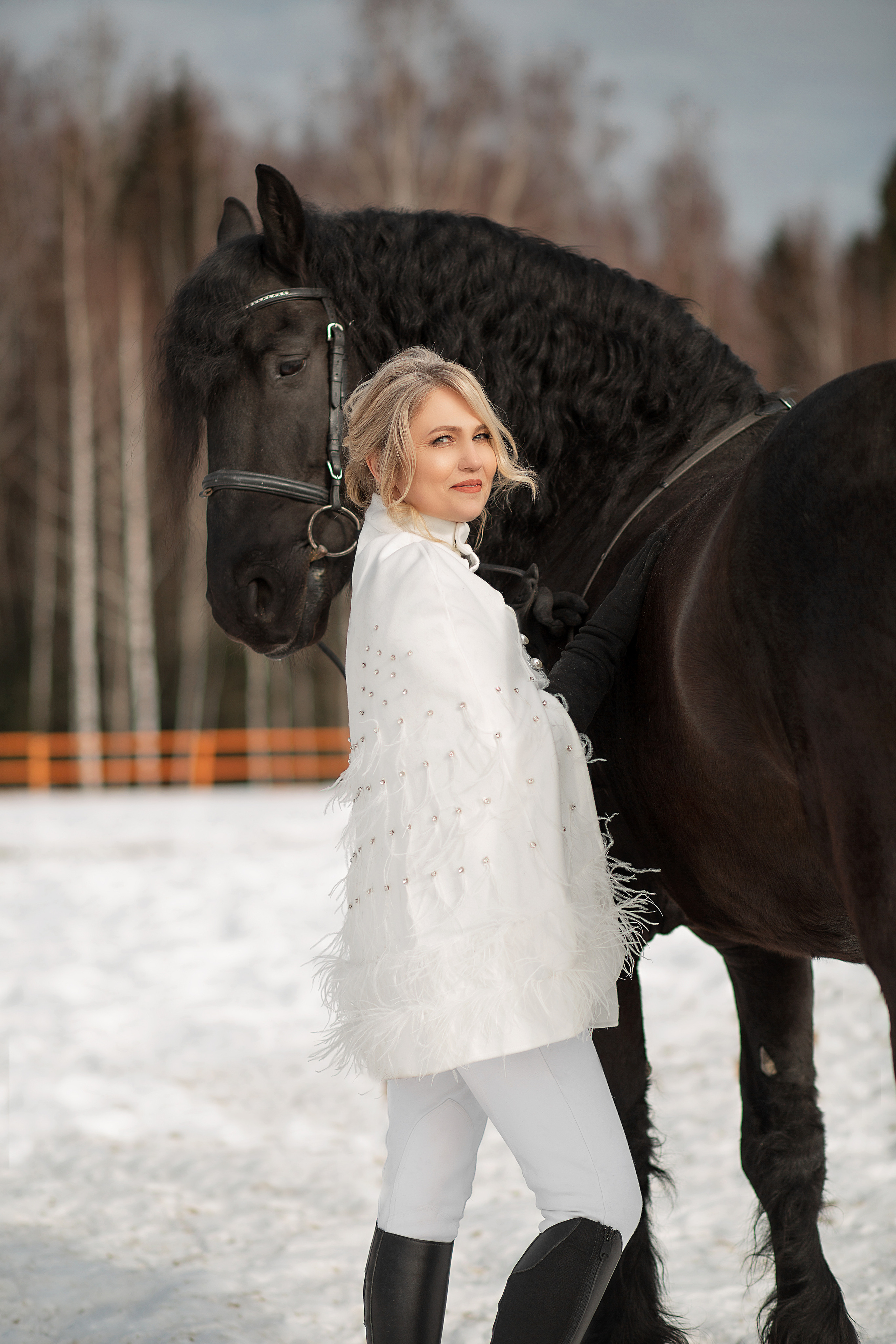 Оксана и Доминик. Фотосессия с лошадьми в Нижнем Новгороде