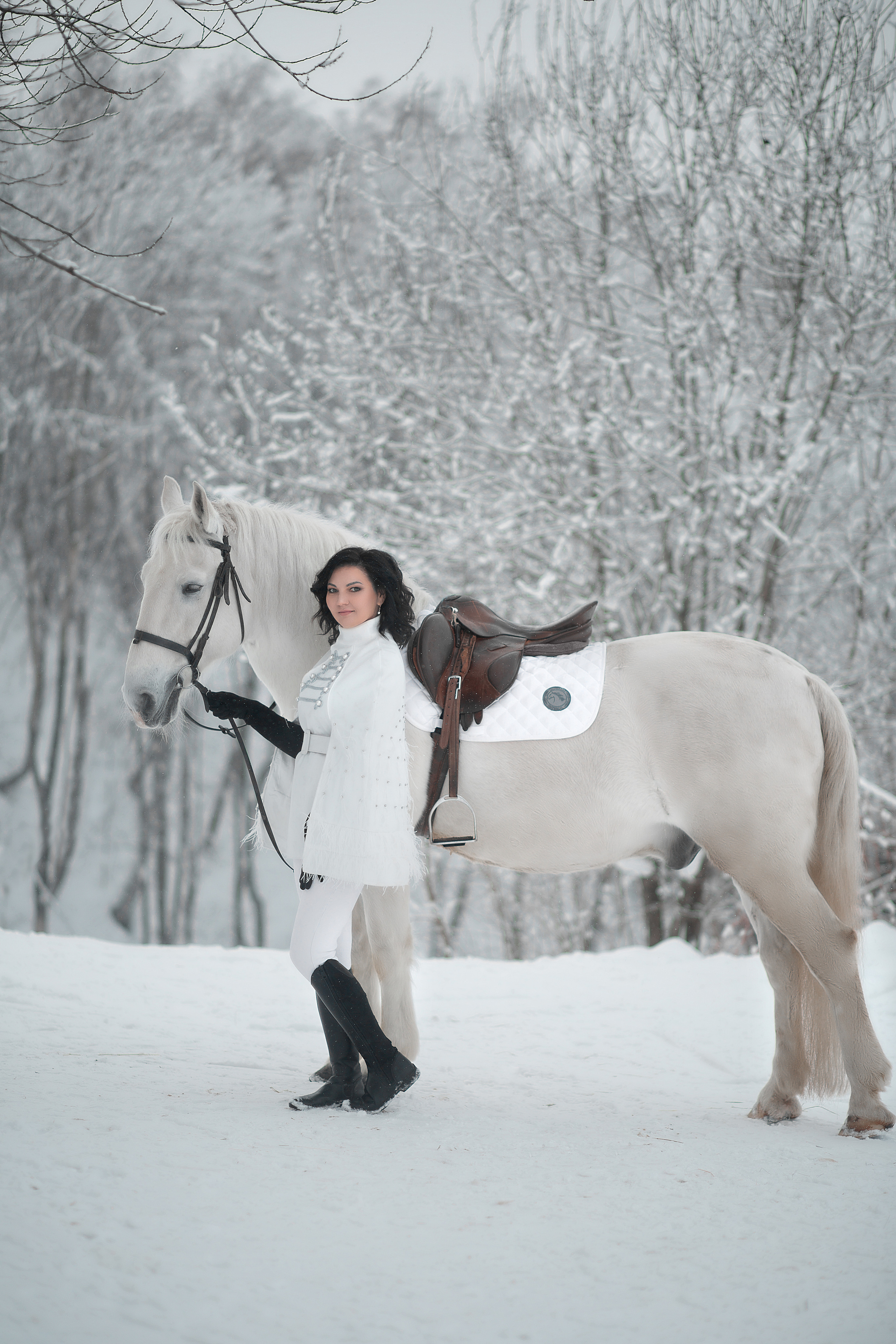 Ольга и Воробушек. Фотосессия с лошадьми в Нижнем Новгороде