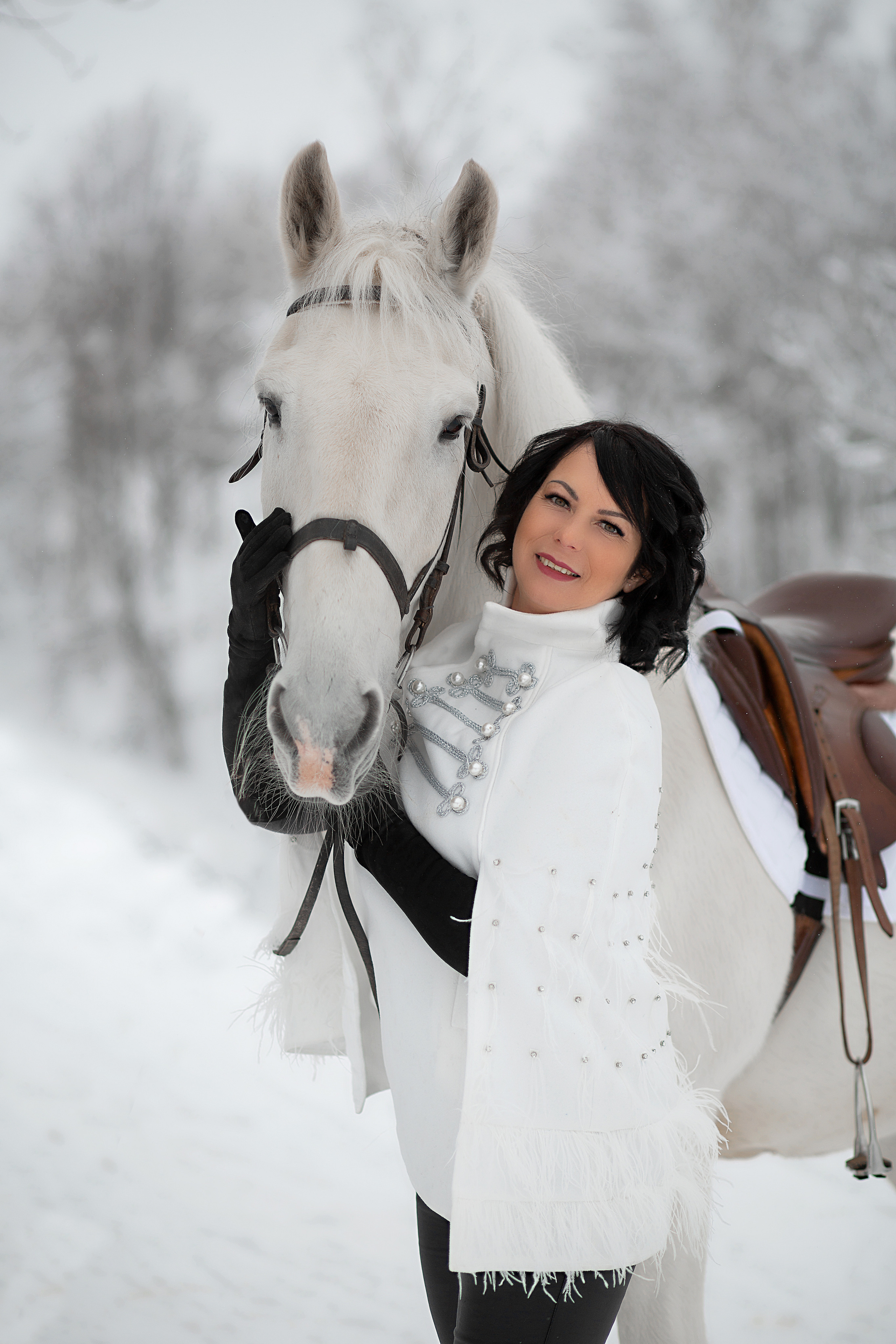 Оксана и Воробей 29.01.22. Фотосессия с лошадьми в Нижнем Новгороде