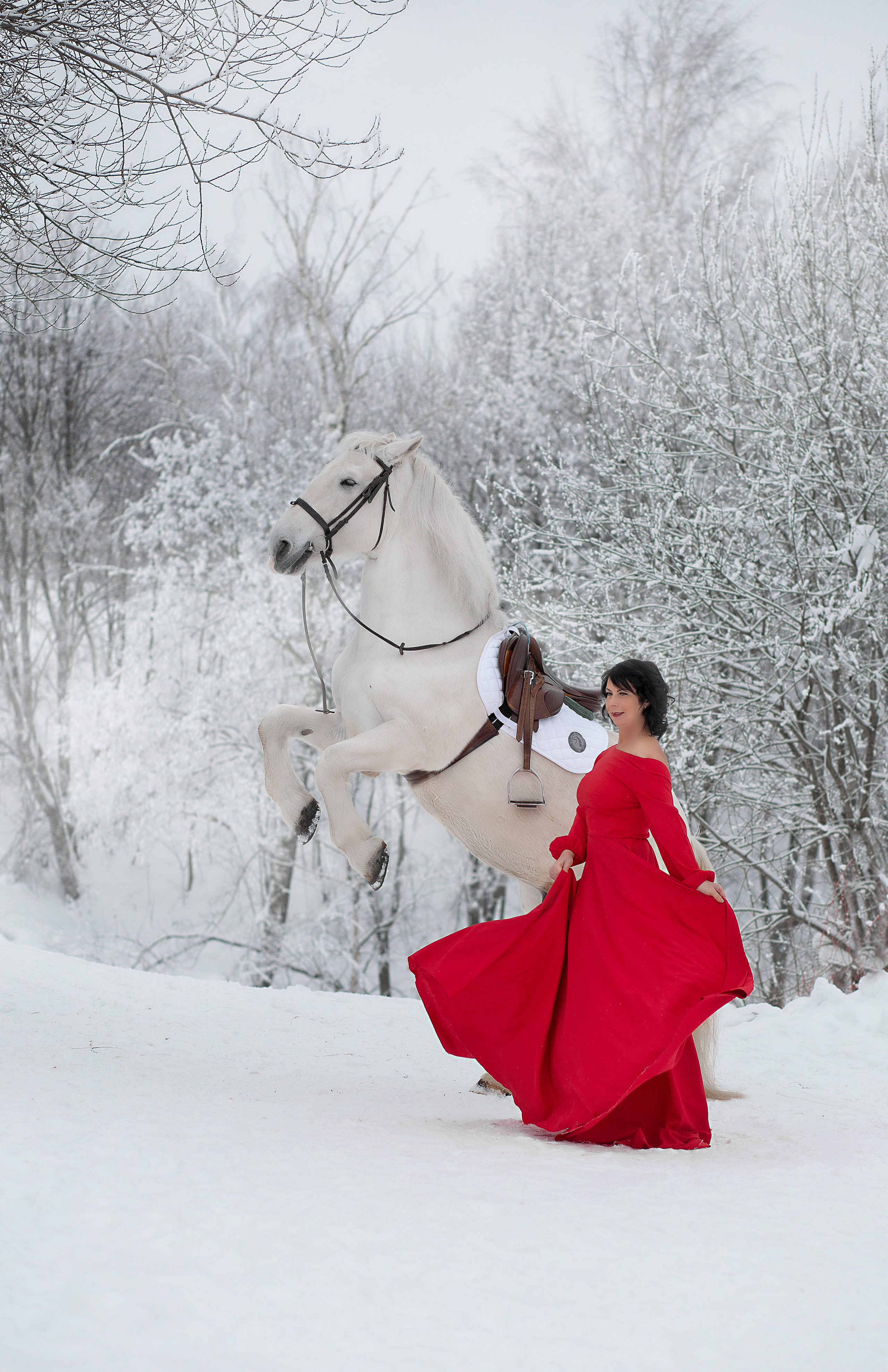 Оксана и Воробей 29.01.22. Фотосессия с лошадьми в Нижнем Новгороде