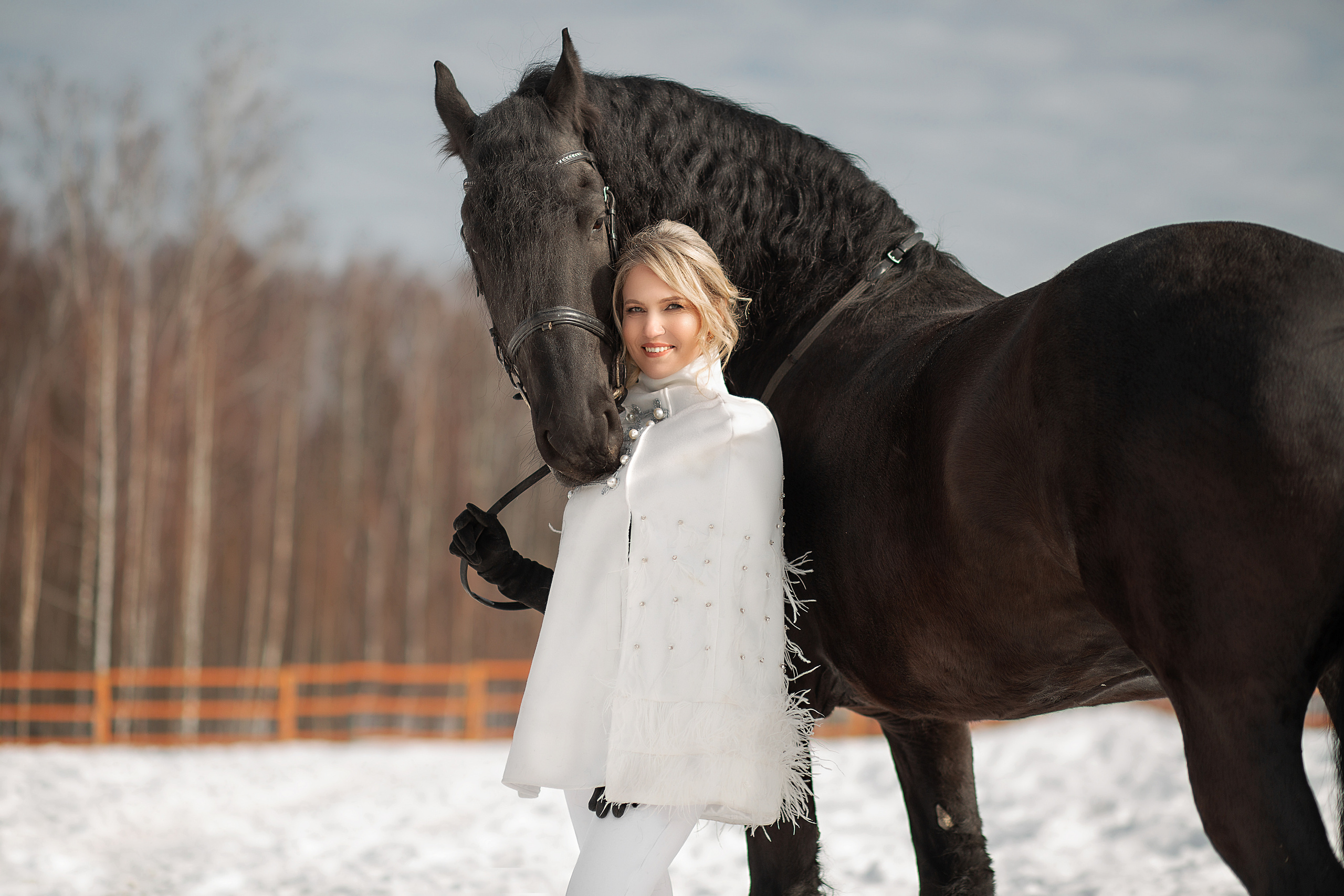 Оксана и Доминик. Фотосессия с лошадьми в Нижнем Новгороде