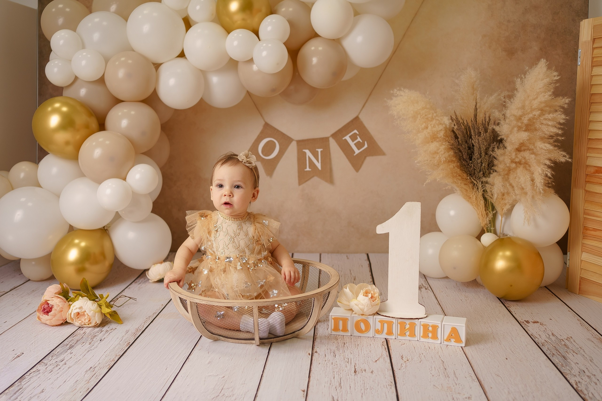 Шары к тарифу «годик эксклюзив». Фотограф новорожденных в г. Павлово Беспалова Екатерина