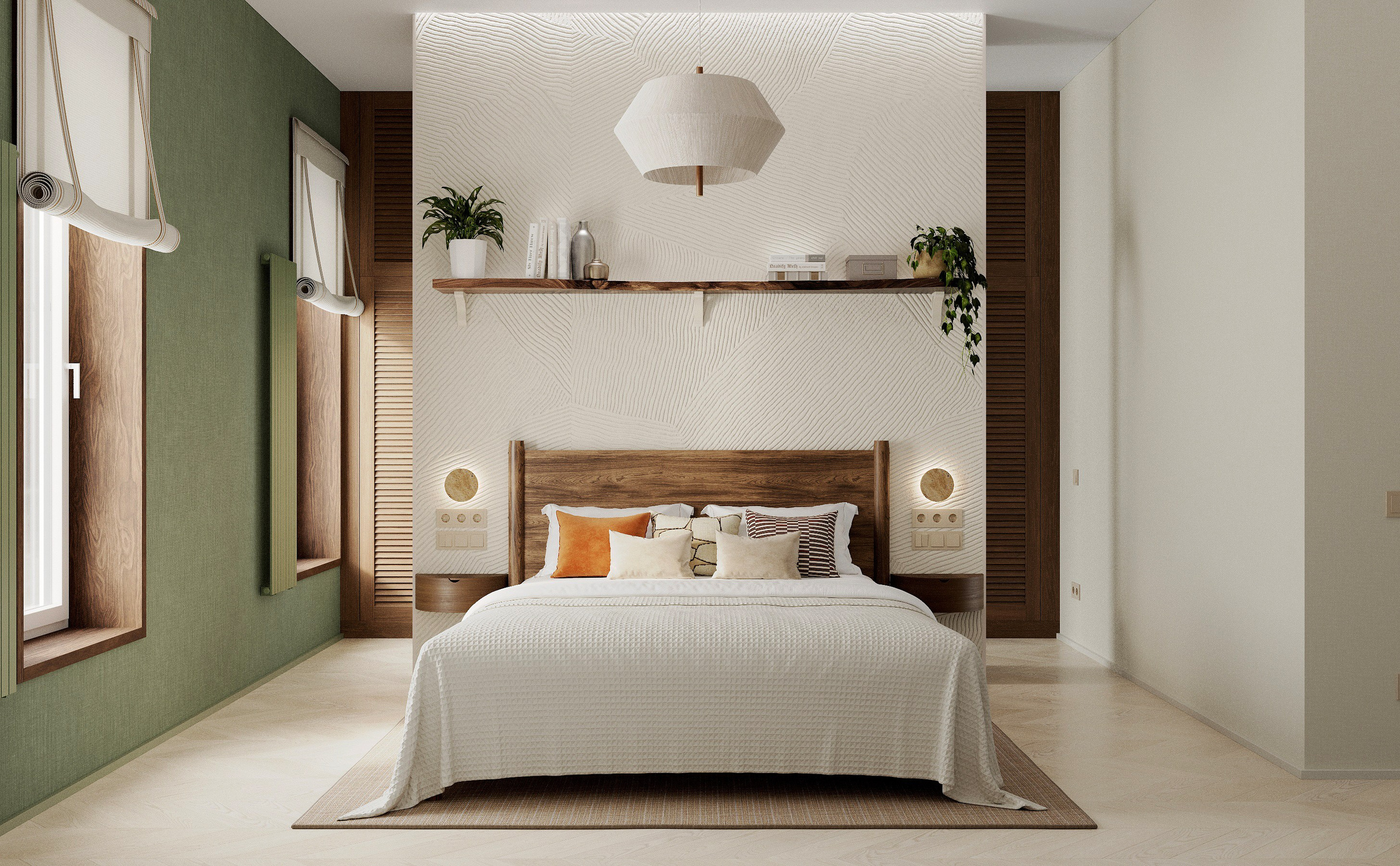 Спальня 20 м². 3D визуализатор интерьера Елена Петрук