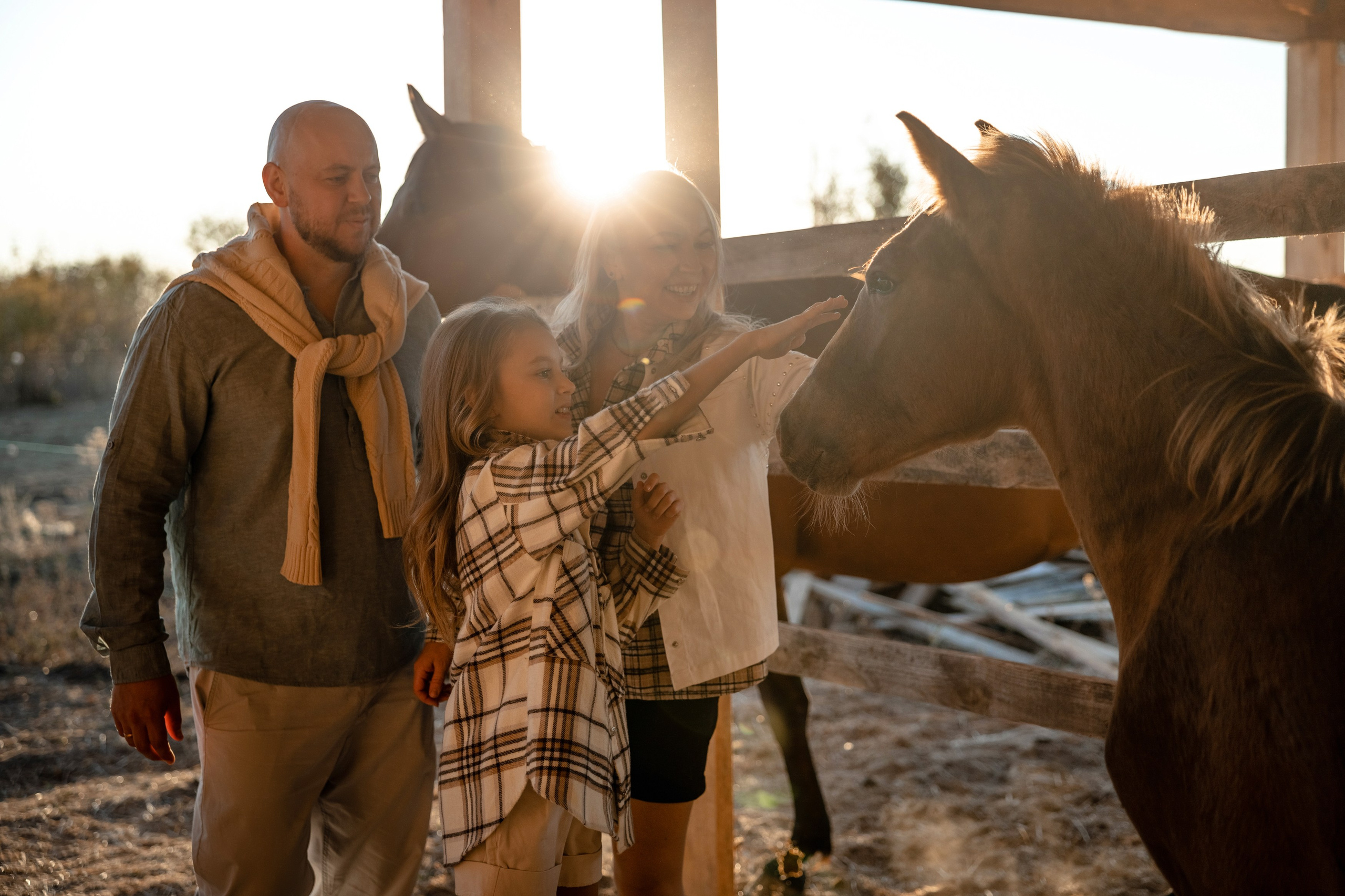 Татьяна с семьёй. Съёмка в конюшне. Татьяна Мирзоян