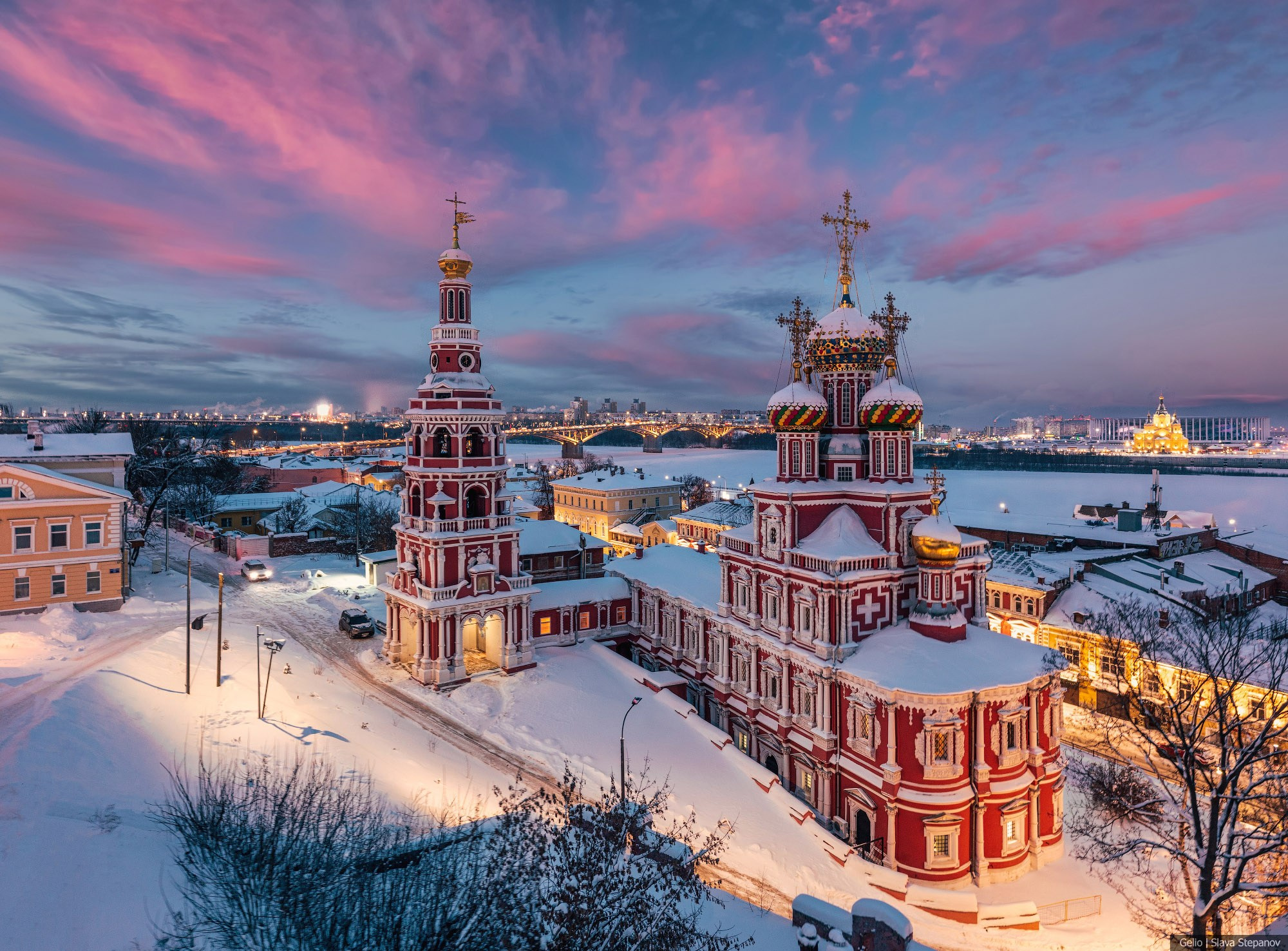 Нижний Новгород, церковь зимняя с высоты