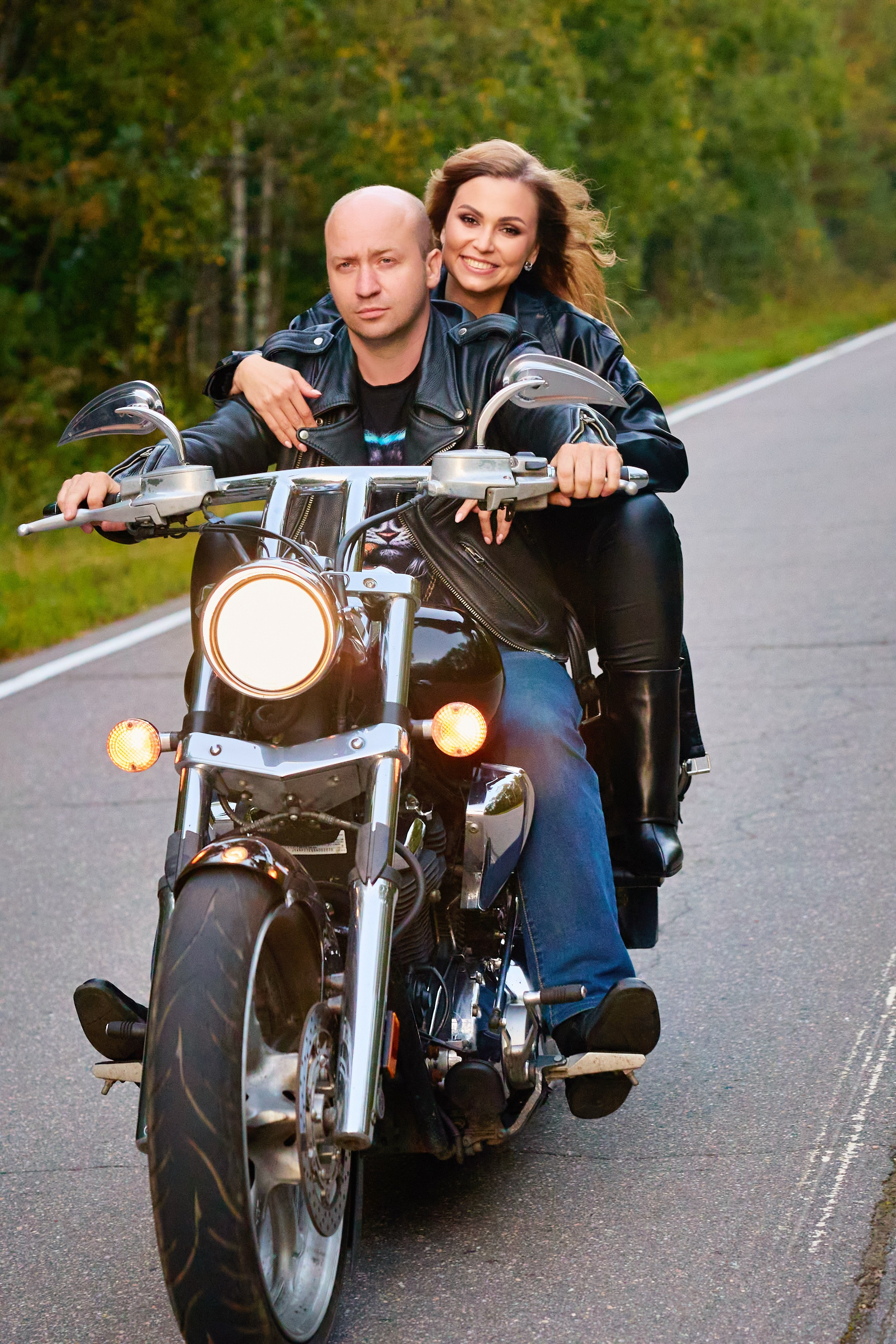 Съемка с мотоциклом. Татьяна и Владимир. Фотограф Люся Воробьева