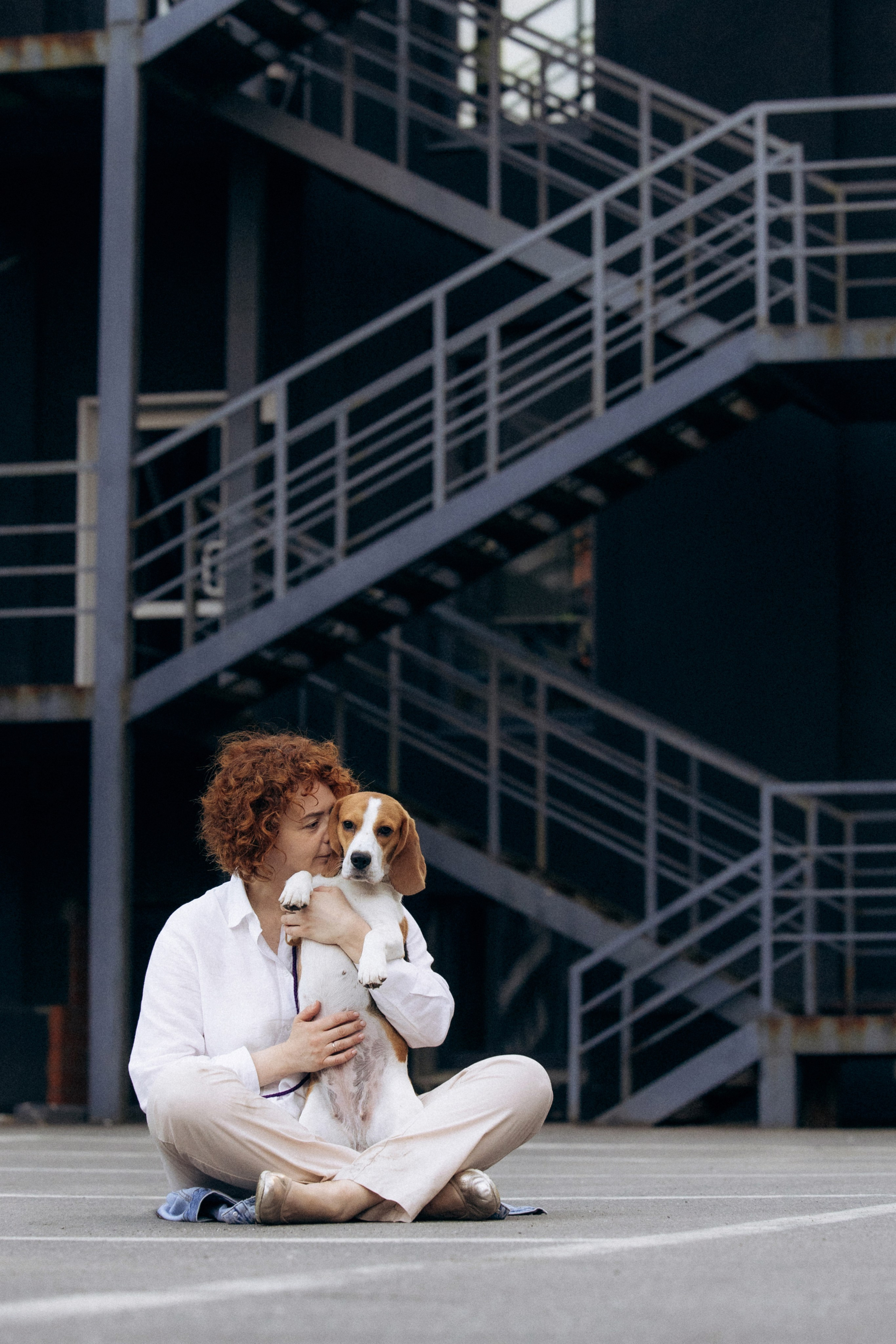 Анна и Рэна. Рассвет в Москве. Фотограф анималист в Казани Алина Сулейманова. Фотограф животных