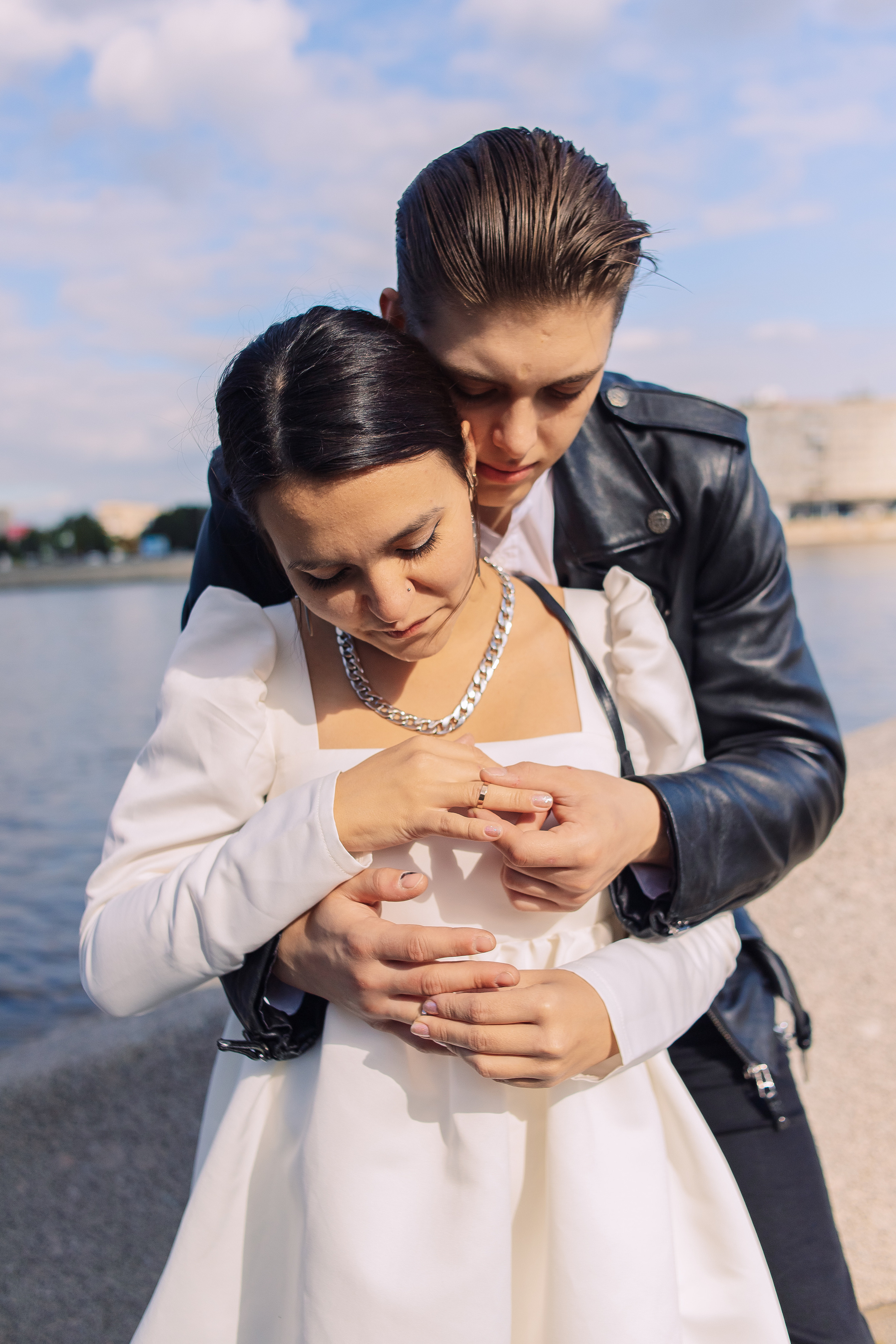 Свадебная прогулка по набережной в Санкт-Петербурге. Фотограф в Санкт-Петербурге, Анна Скворцова