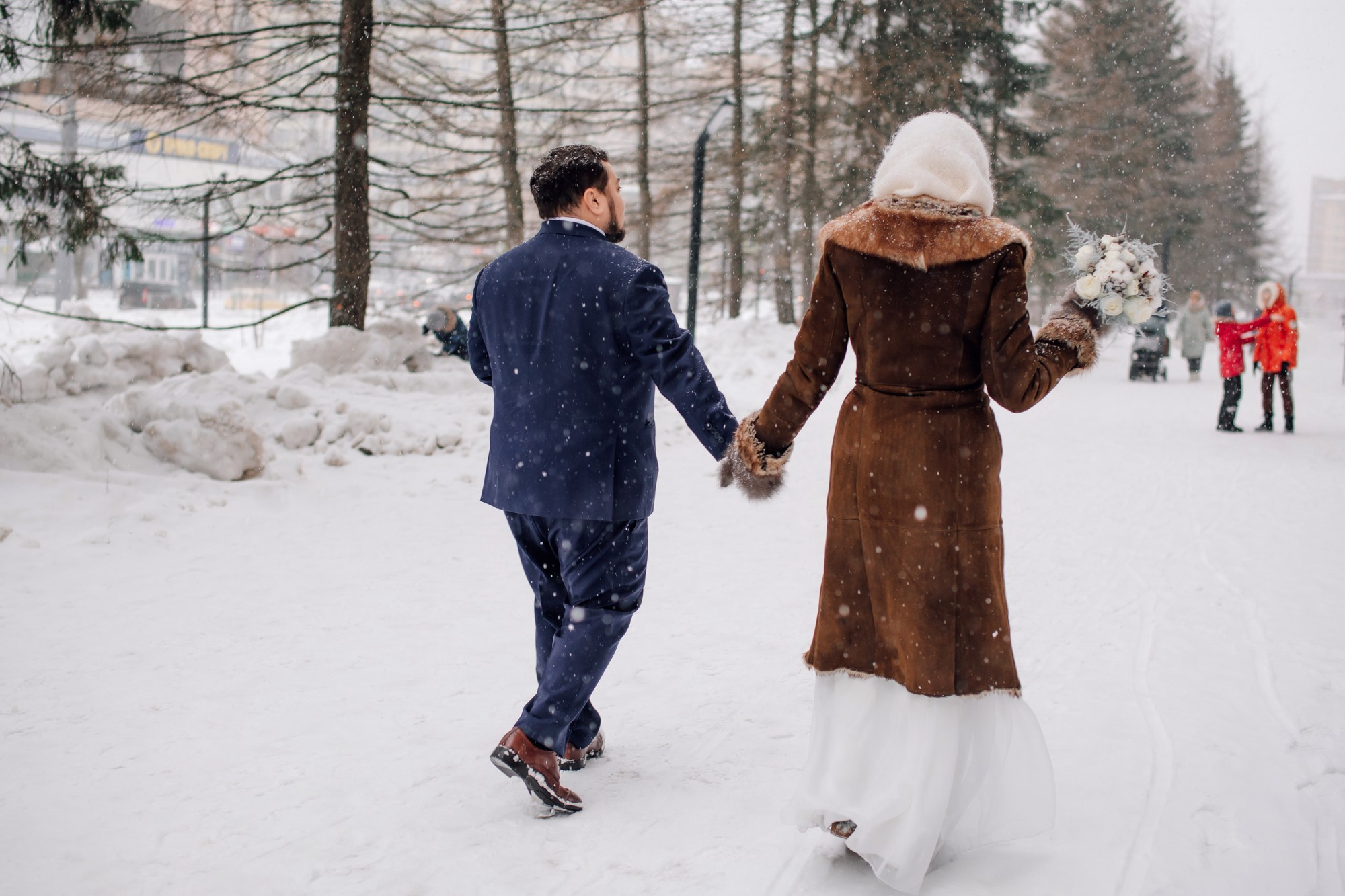 Свадебная съемка зимой. Свадебный фотограф в Архангельске и Северодвинске
