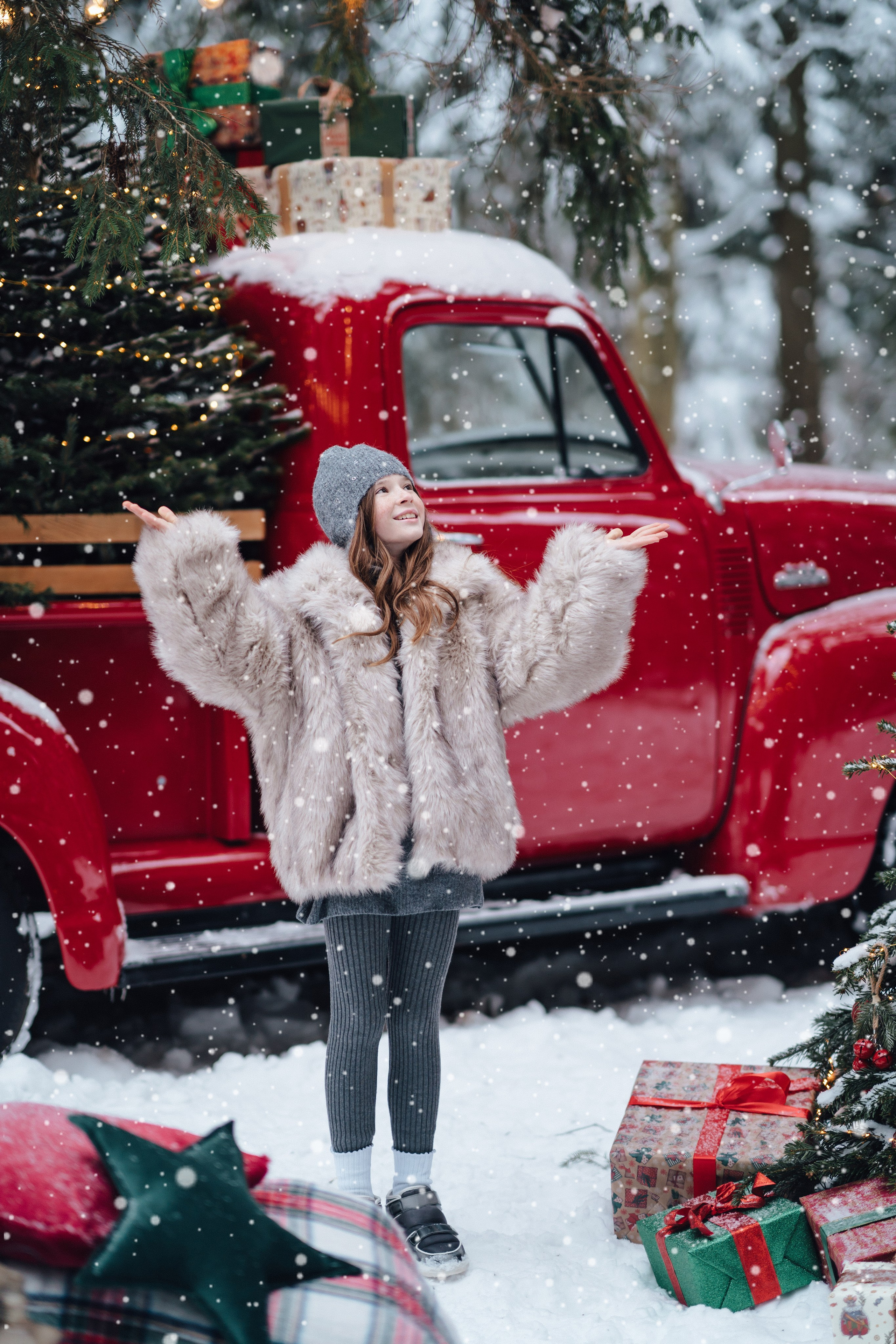 New Year. Red Car. Творческий фотограф взрослых и детей в Москве Анна Блифернец