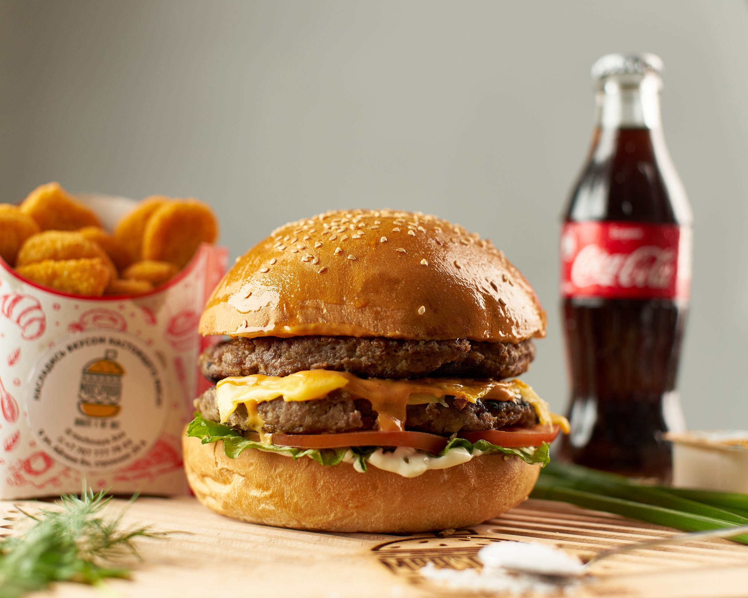 Дабл чиз бургер сет