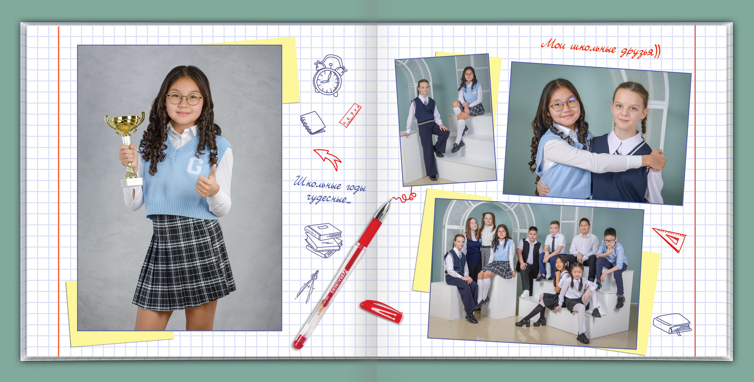 Альбом на 2 разворота. Татьяна Гойда портретный и семейный фотограф Ленск. Выпускные альбомы