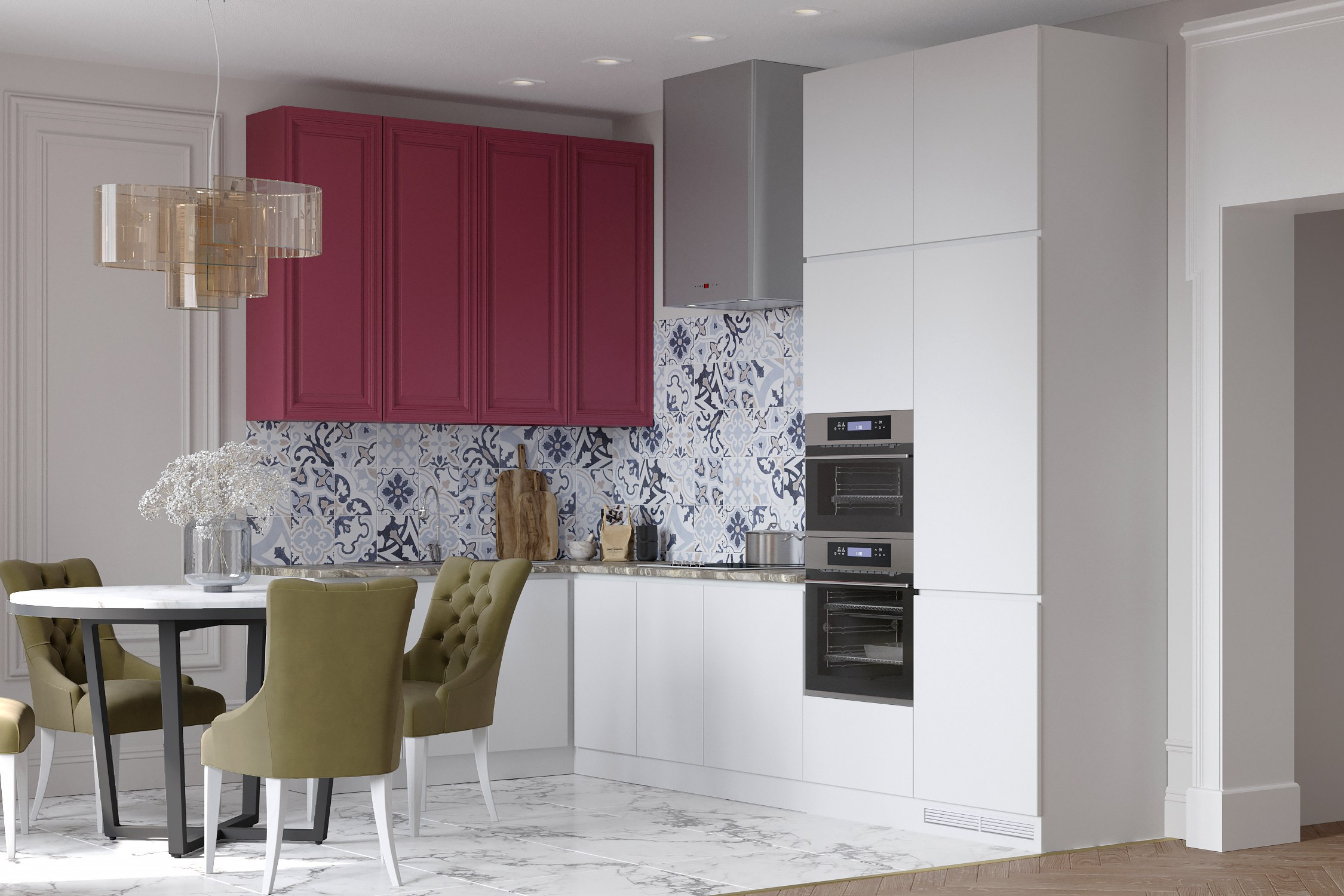 Визуализация кухни — гостиной 30 m². Заказать 3d визуализацию интерьеров — Дарья Веденёва