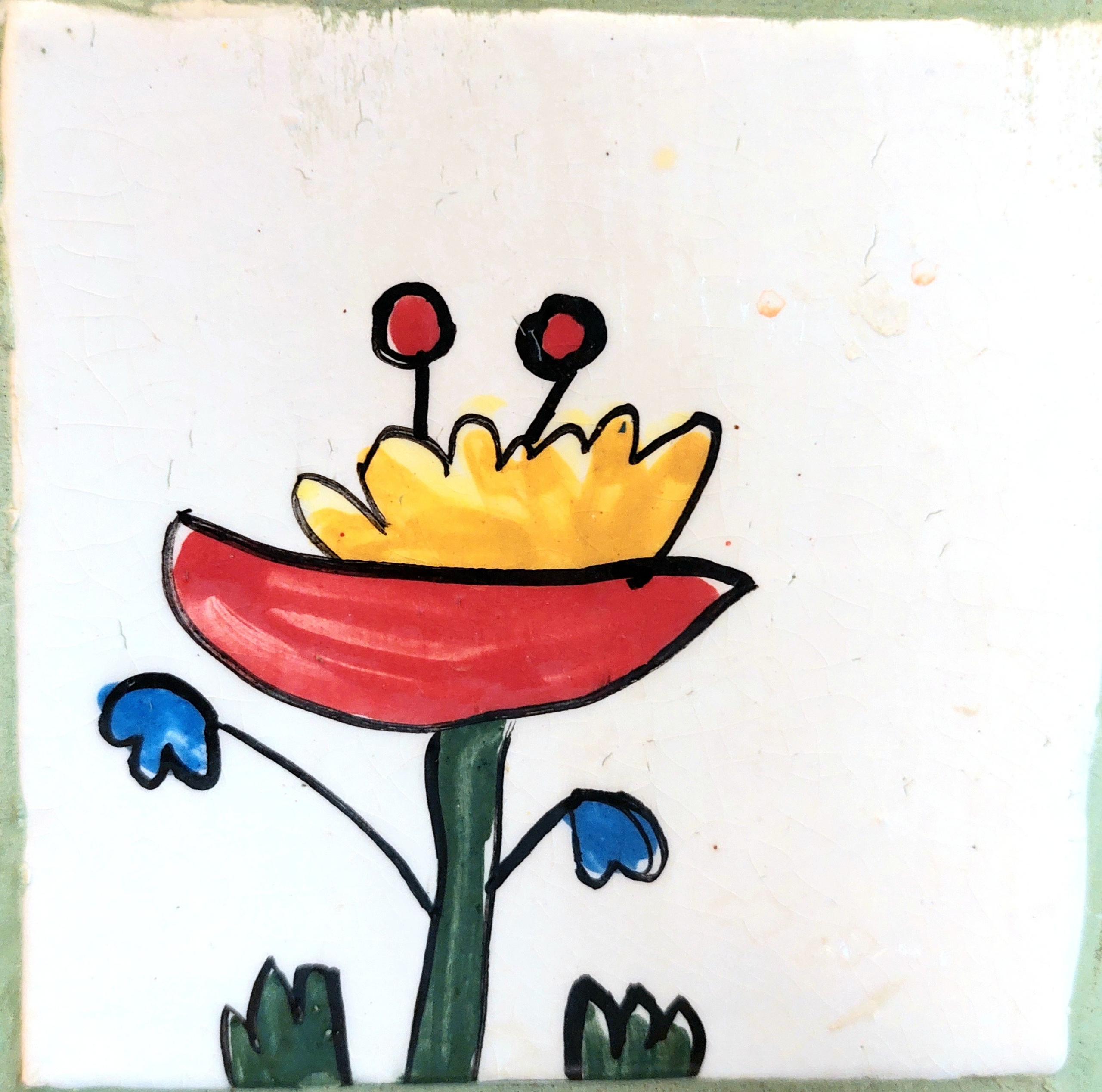 Много плиток-цветочков. Керамика с историей. Елена Рогалёва