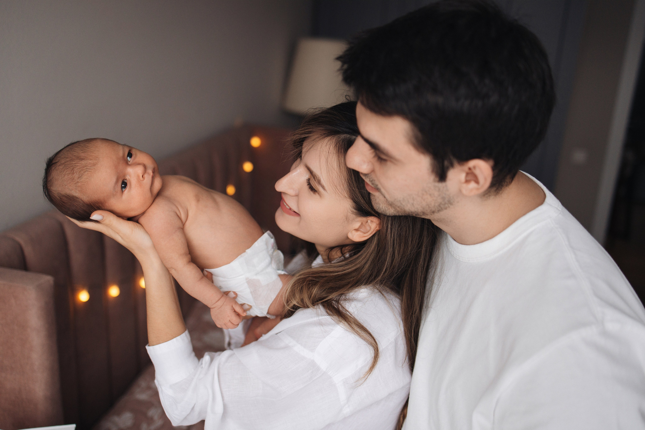 Диана, Рустам, Дамир, домашняя newborn. Семейный фотограф в Москве Марина Петра