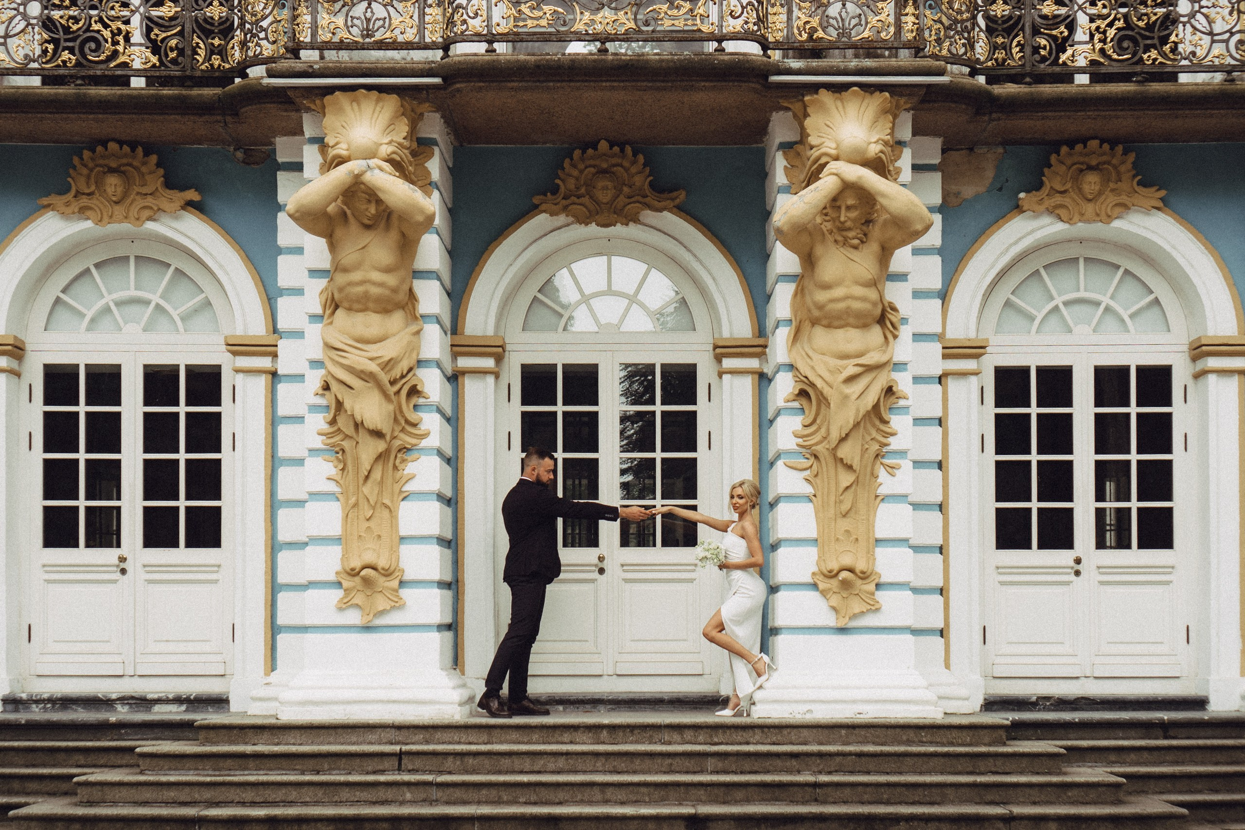 СВАДЕБНАЯ ИСТОРИЯ В ГОРОДЕ ПУШКИН ВОЗЛЕ ЕКАТЕРИНИНСКОГО ДВОРЦА И В ПАРКЕ. Профессиональный фотограф, Санкт-Петербург — Виктория Богомолова