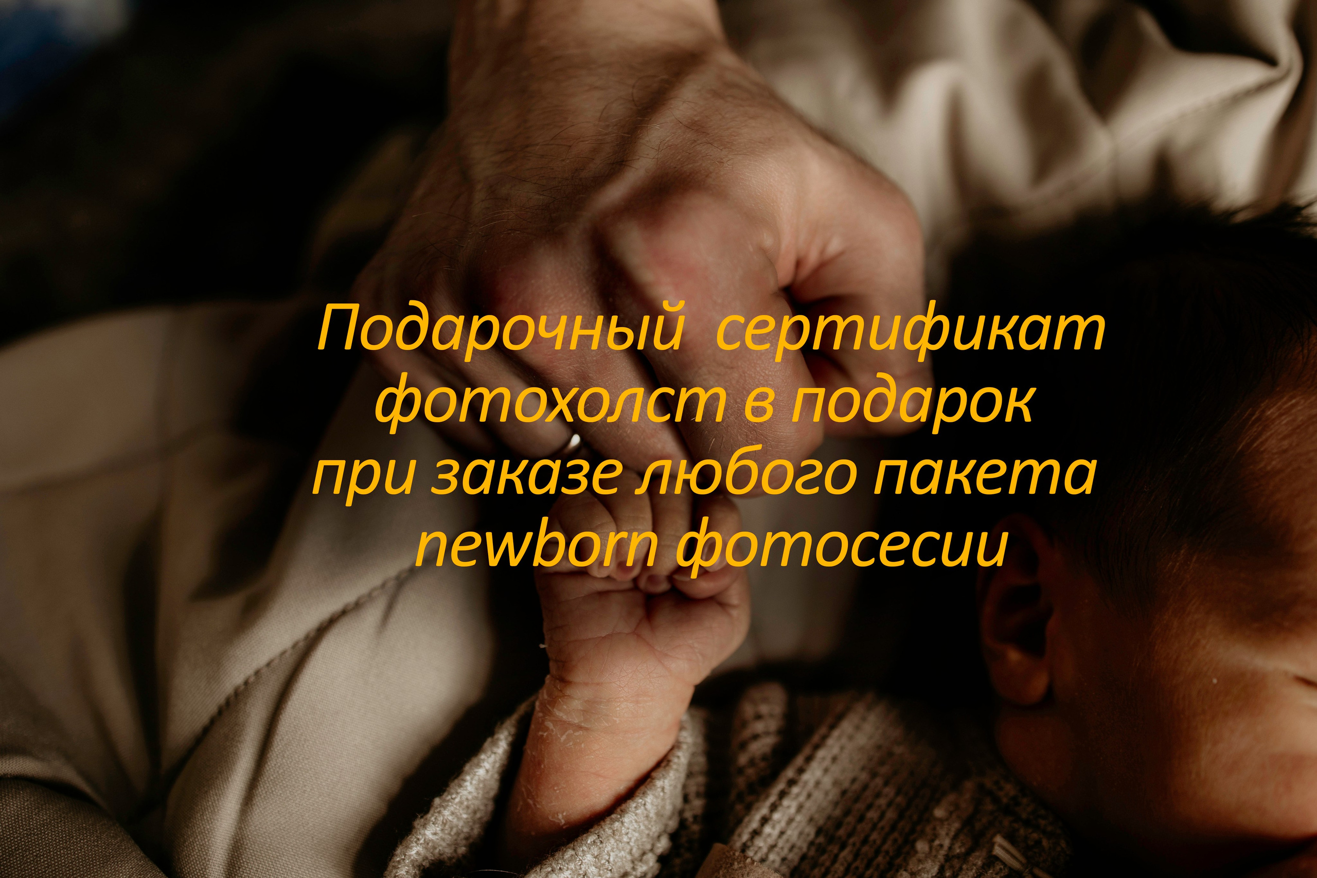 Сертификат на подарочный фотохолст_01 (1). Фотограф новорождённых Санкт-Петербург — Дарья Попова