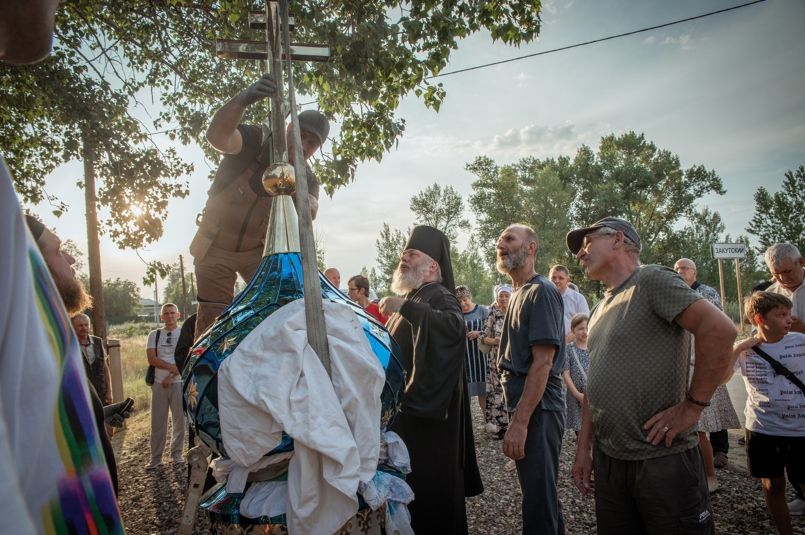 Освещение купола в храме Казанской иконы Божьей Матери х. Закутский. Церковный, семейный и репортажный фотограф Волгоград, Волжский