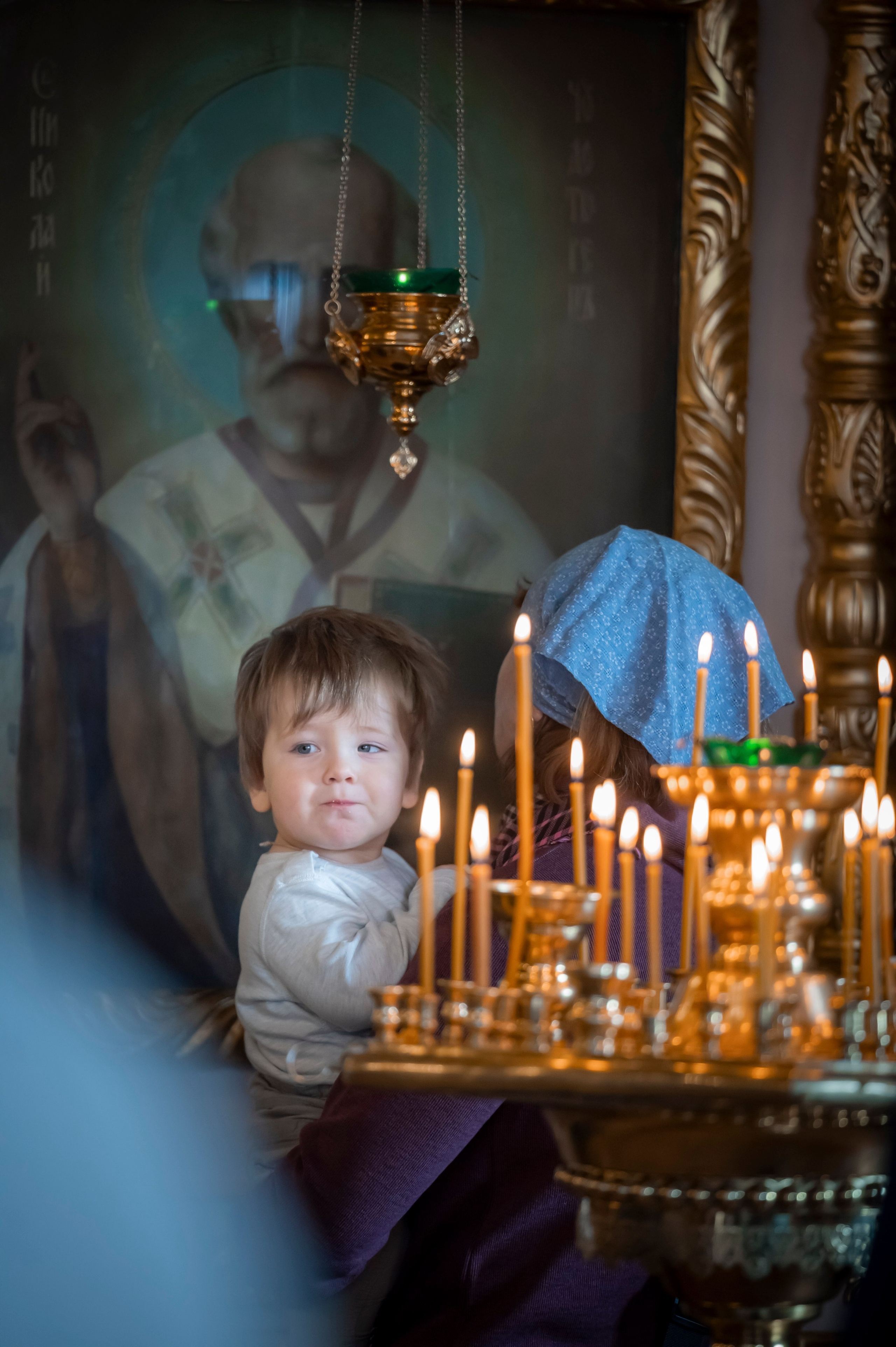 Богородский храм. Благовещение. Божественная Литургия. Антон и Татьяна Денисенко — В храме