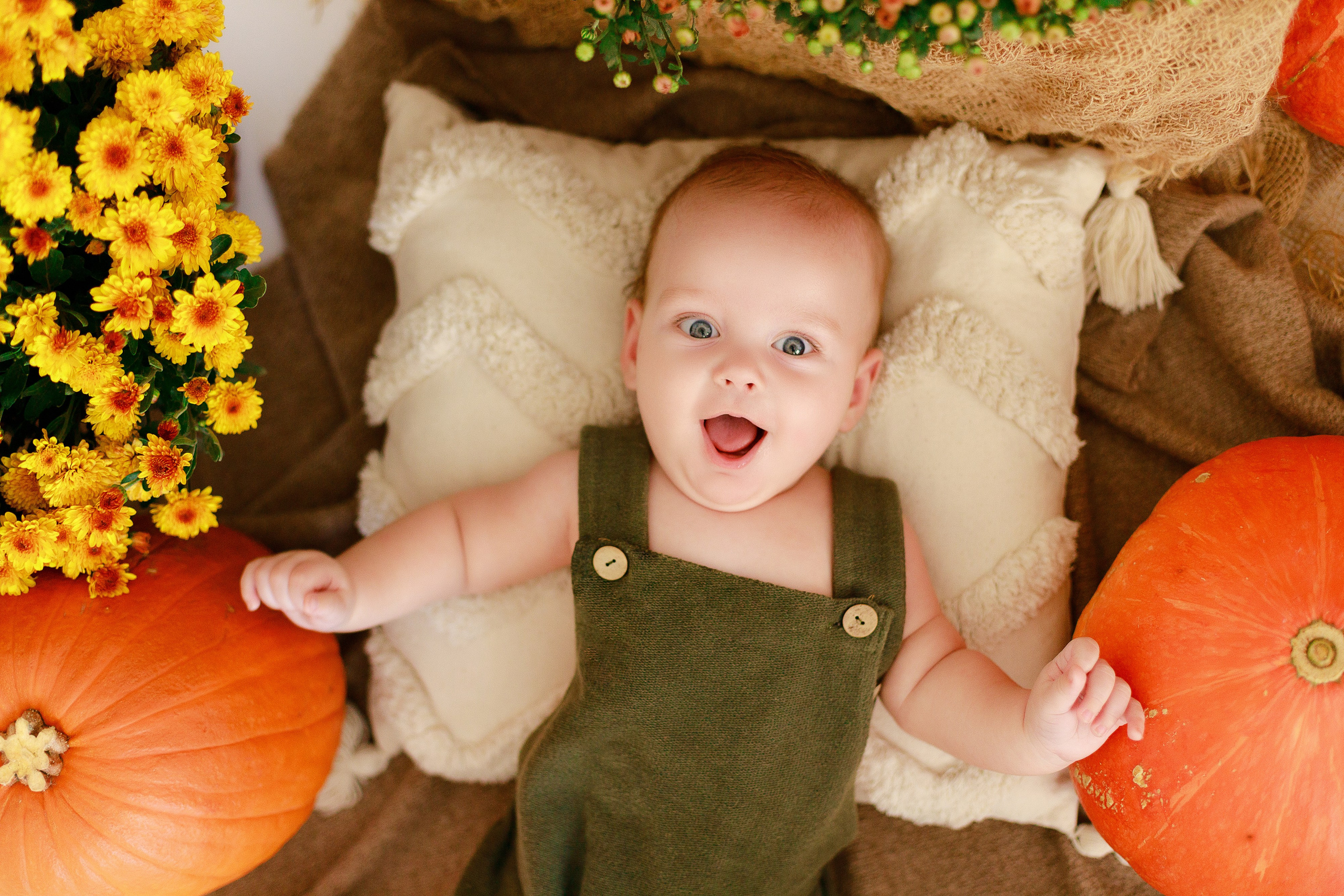 Осенняя детская фотосессия с тыквами и кроликом в Краснодаре. Детский и семейный фотограф в Краснодаре Альбина Морозова