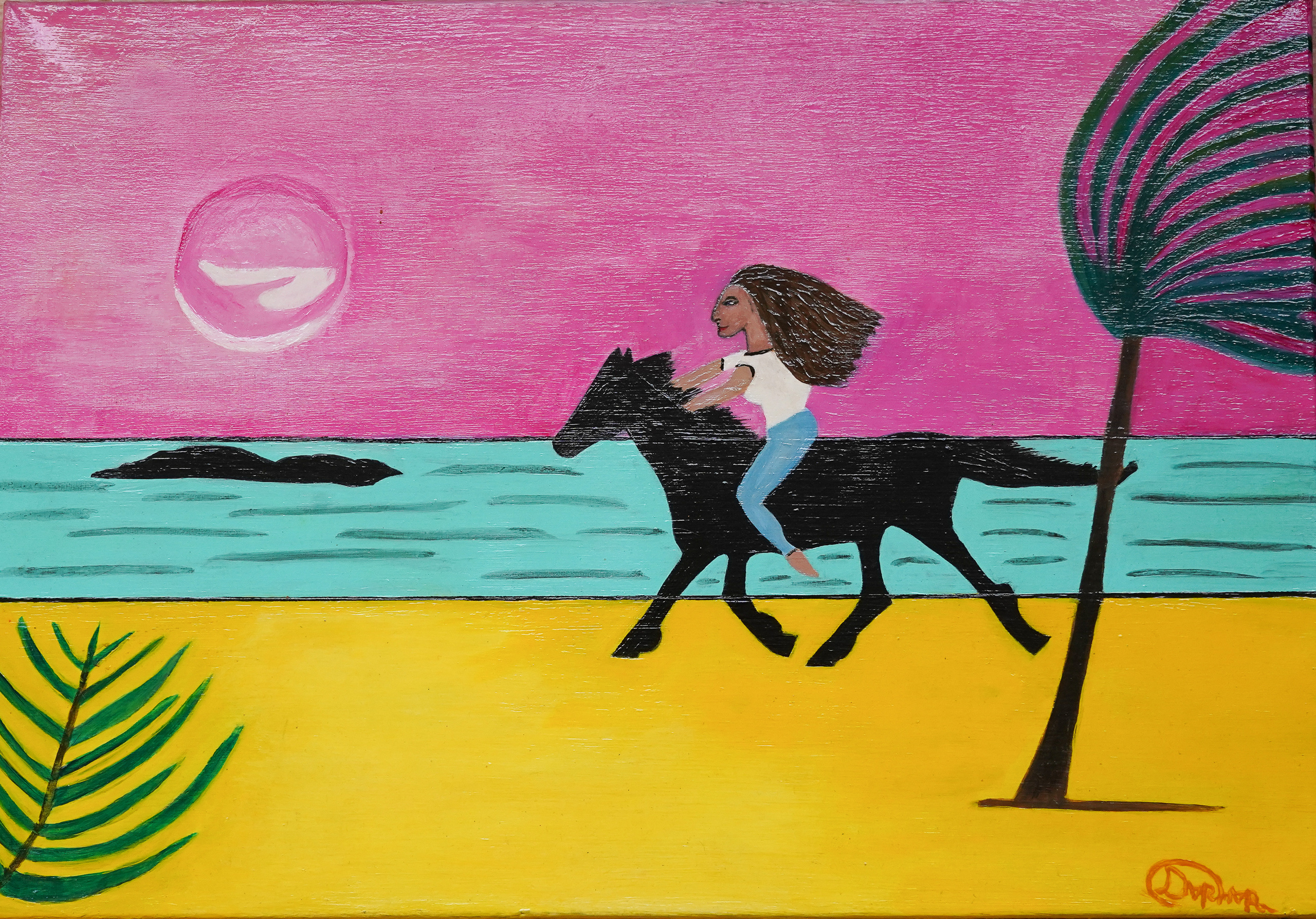 "Избегание".  Холст, акрил. Серия "Внутренняя буря". 50х35