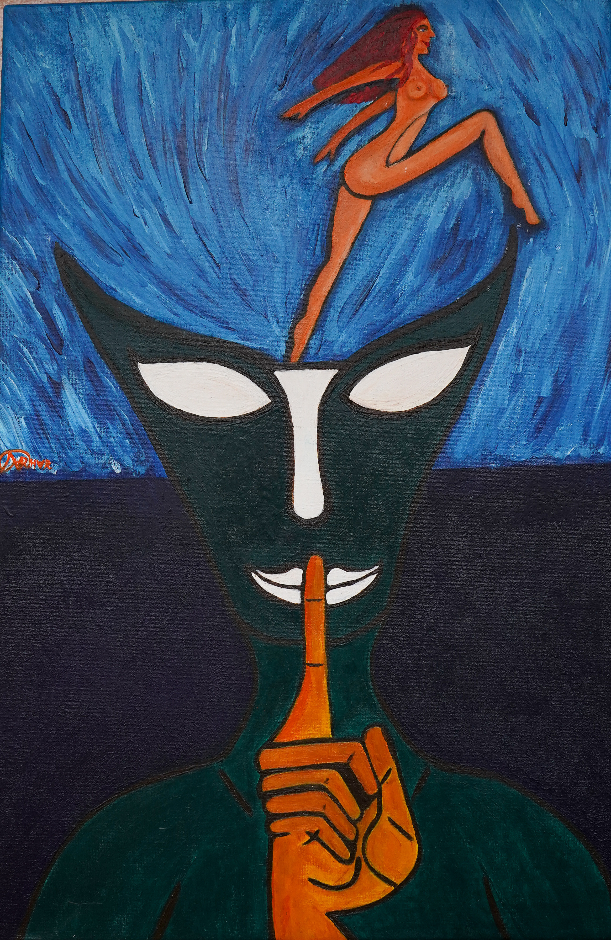 "К свободе".  Холст, акрил. Серия "Внутренняя буря". 60х40