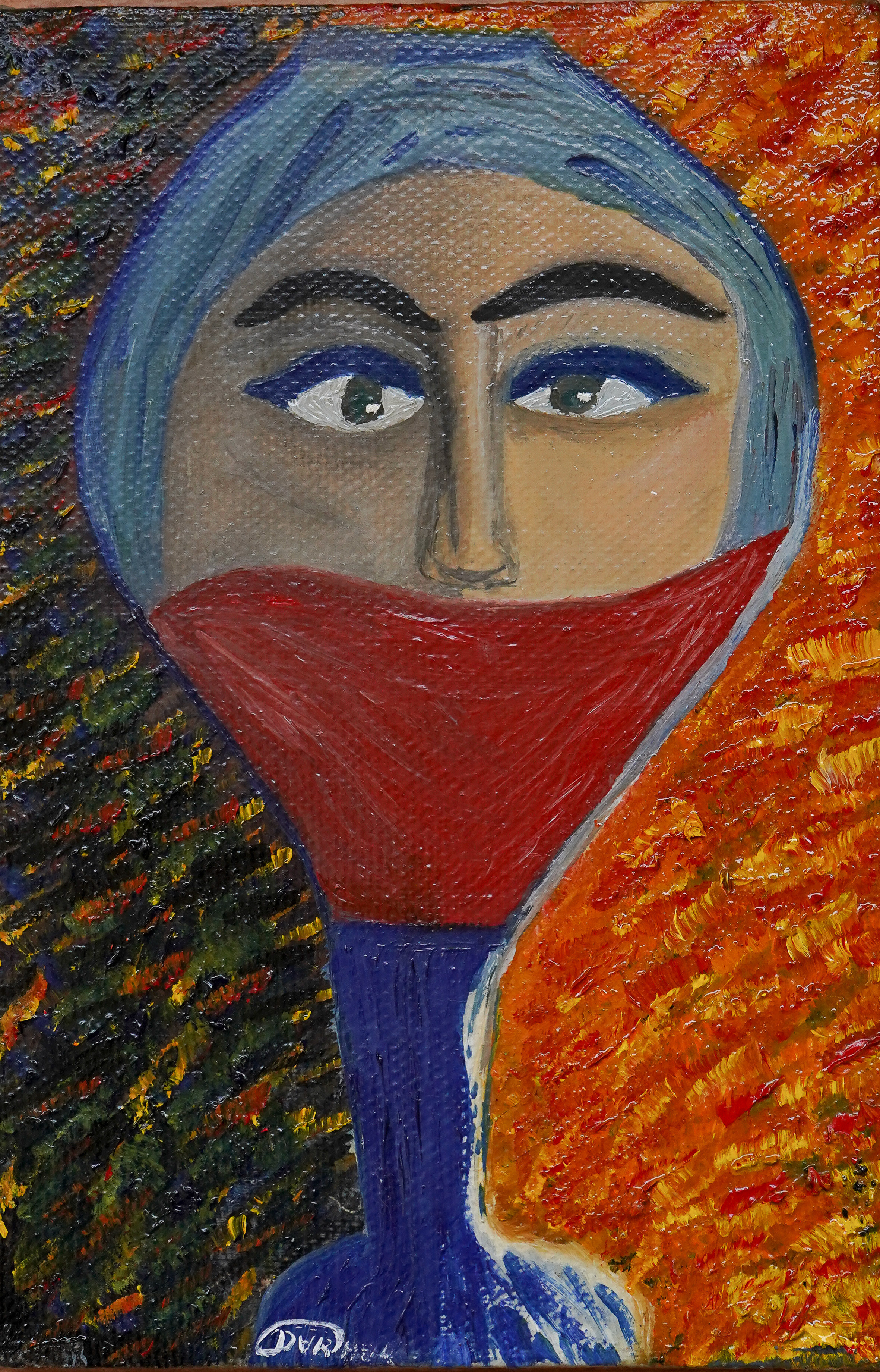 "Замолчи".  Холст, масло. Серия "Внутренняя буря". 20х30