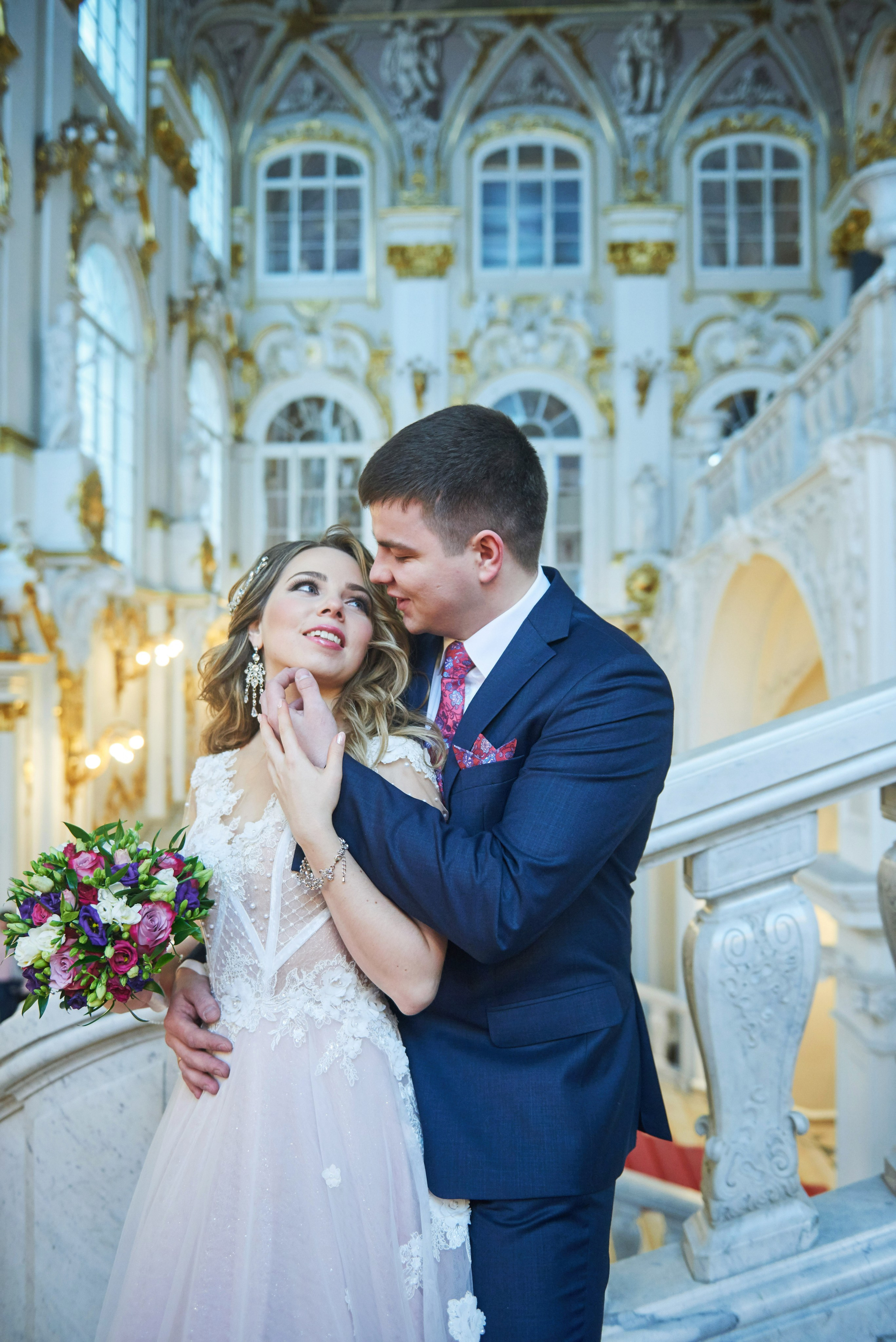 Елена и Иван (зимняя свадебная прогулка у Михайловского замка и фотосессия в Эрмитаже). Портретный, семейный и свадебный фотограф в Санкт-Петербурге и в Пушкине Ширяев Денис