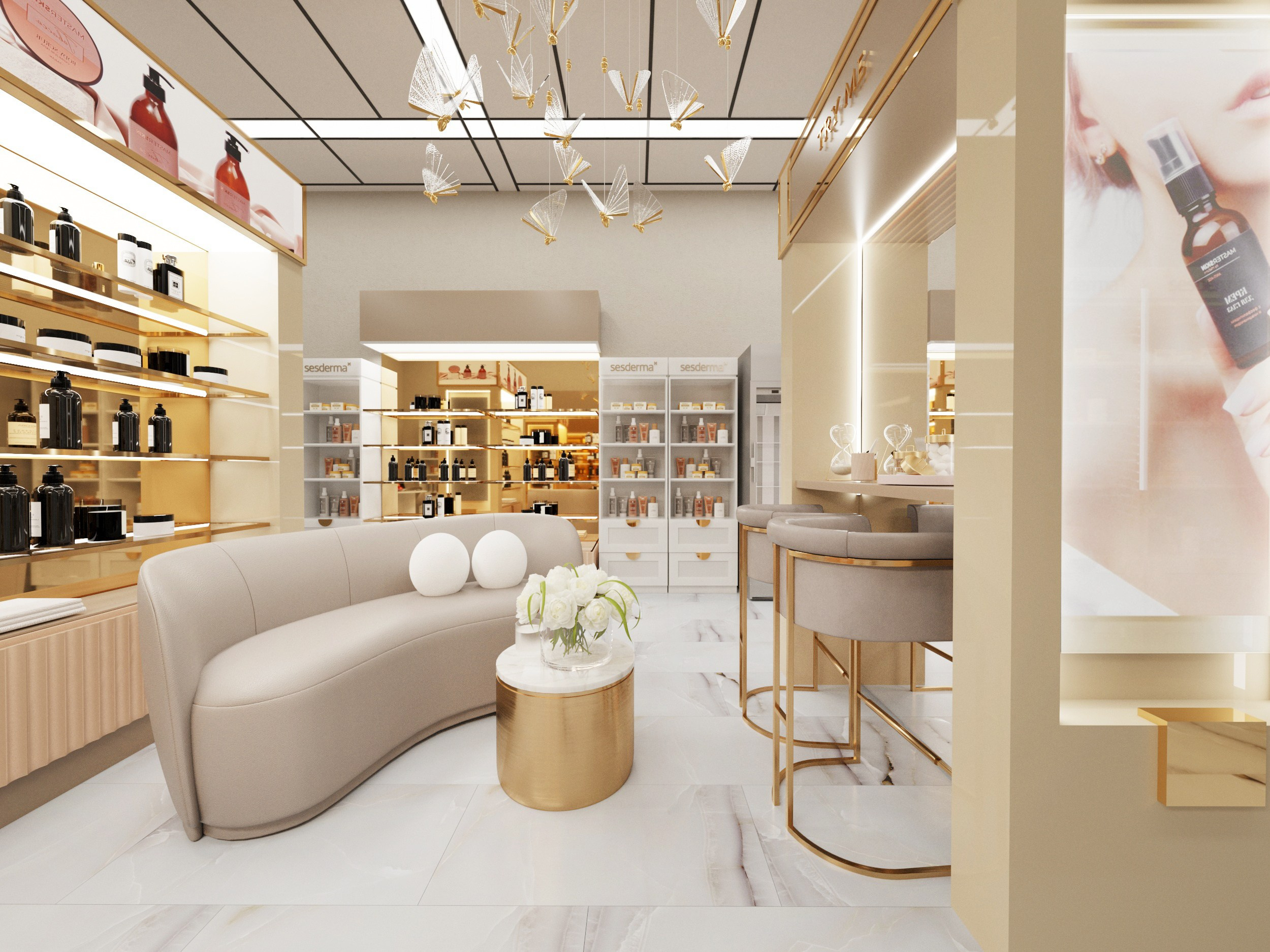 Проект Косметологического центра в старинном здании Екатеринбурга. Интерьерный дизайнер и художник. Локация в г. Екатеринбурге беру проекты в разных странах