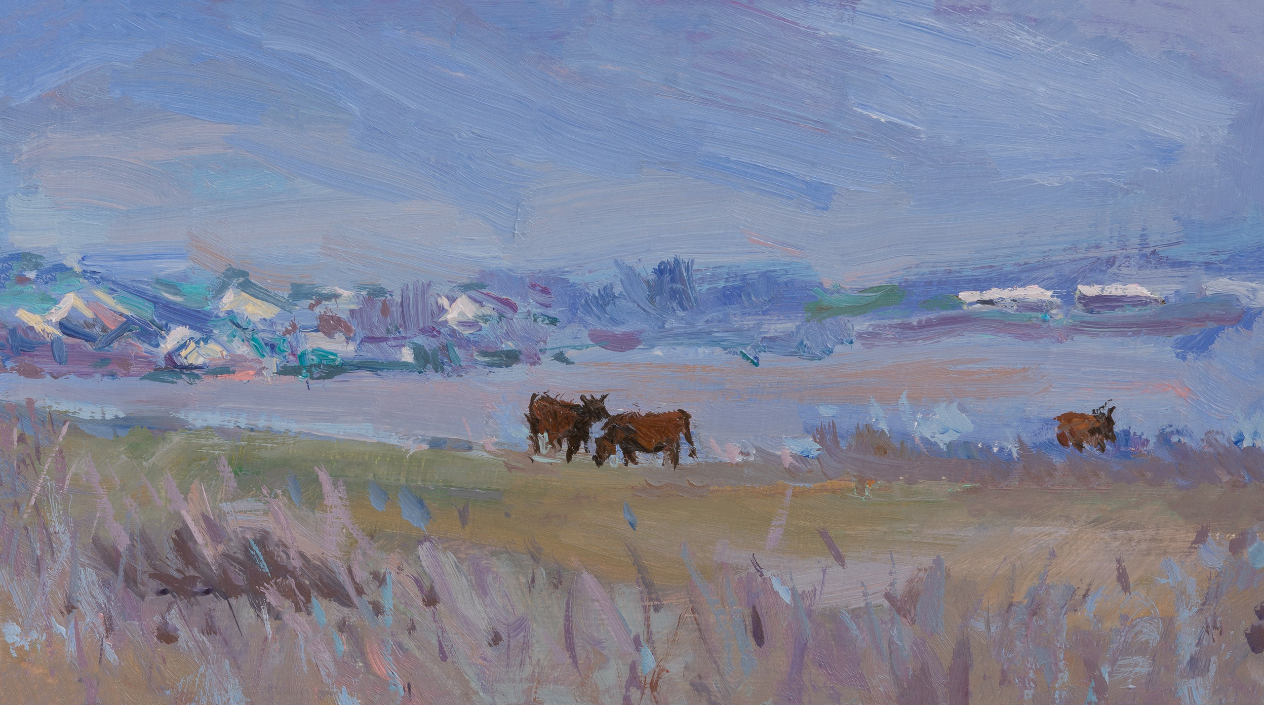 "In the Baydar Valley" oil on cardboard, 12x21cm, 2026