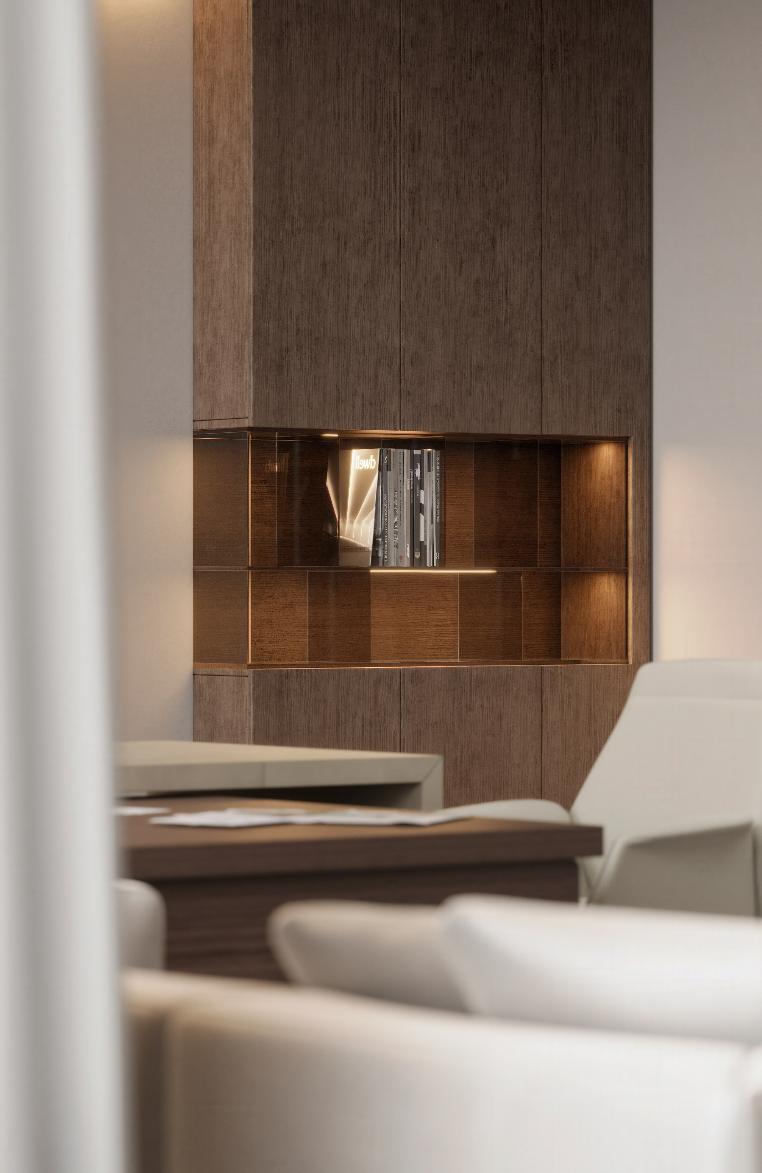 Кабинет руководителя и переговорная № 1. 3D визуализация интерьера и архитектурной среды