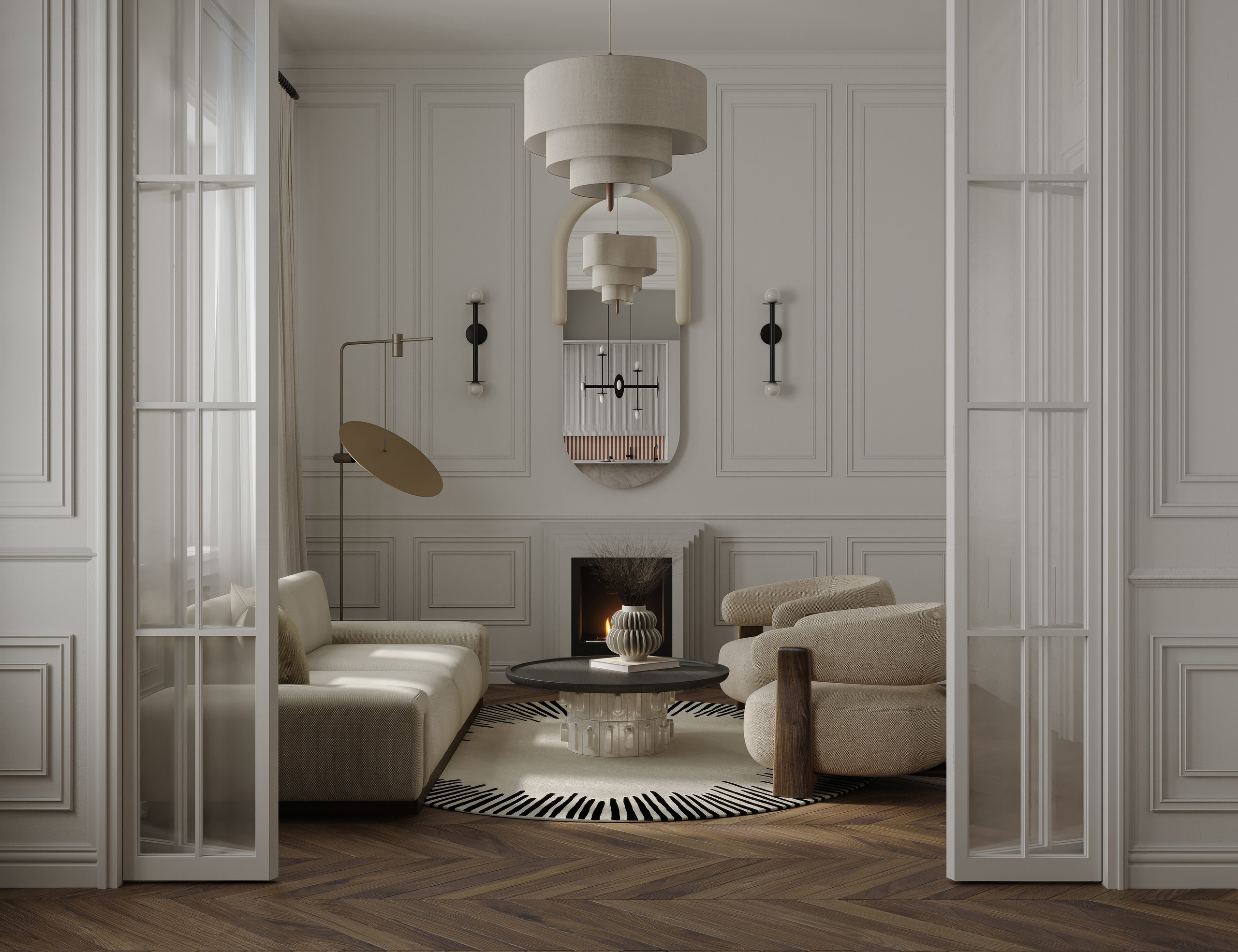 Апартаменты в Санкт-Петербурге, 2025. 3D визуализация интерьера и архитектурной среды