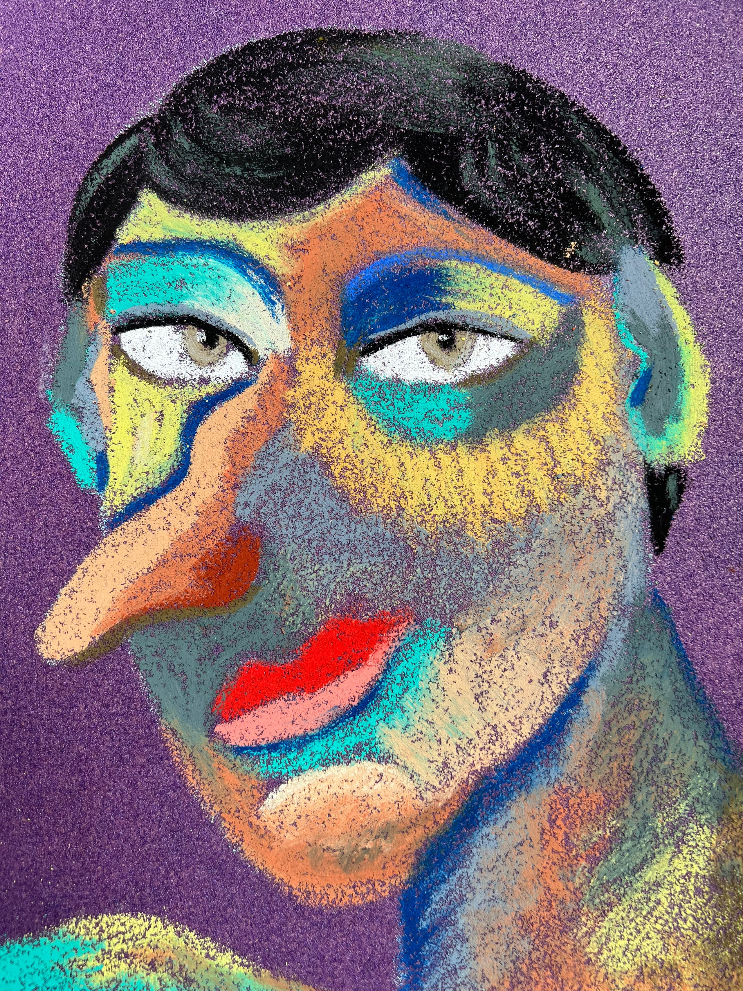 Your best friend Medium: Oil pastel, sandpaper Size: 28 x 23 cm