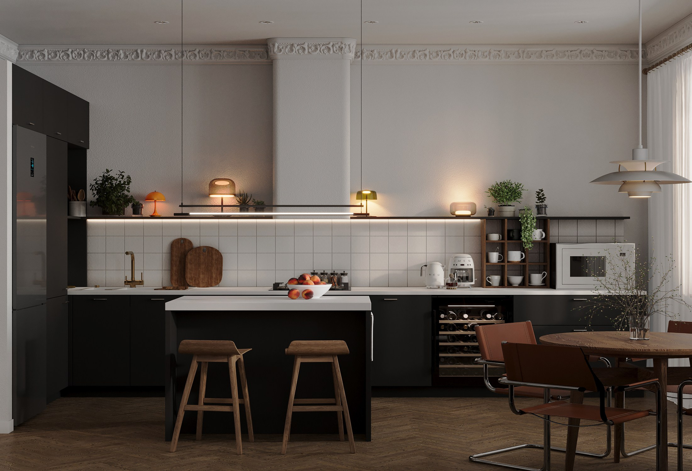 Кухня-гостиная. 3D-дизайнер Кристина Пуляевская