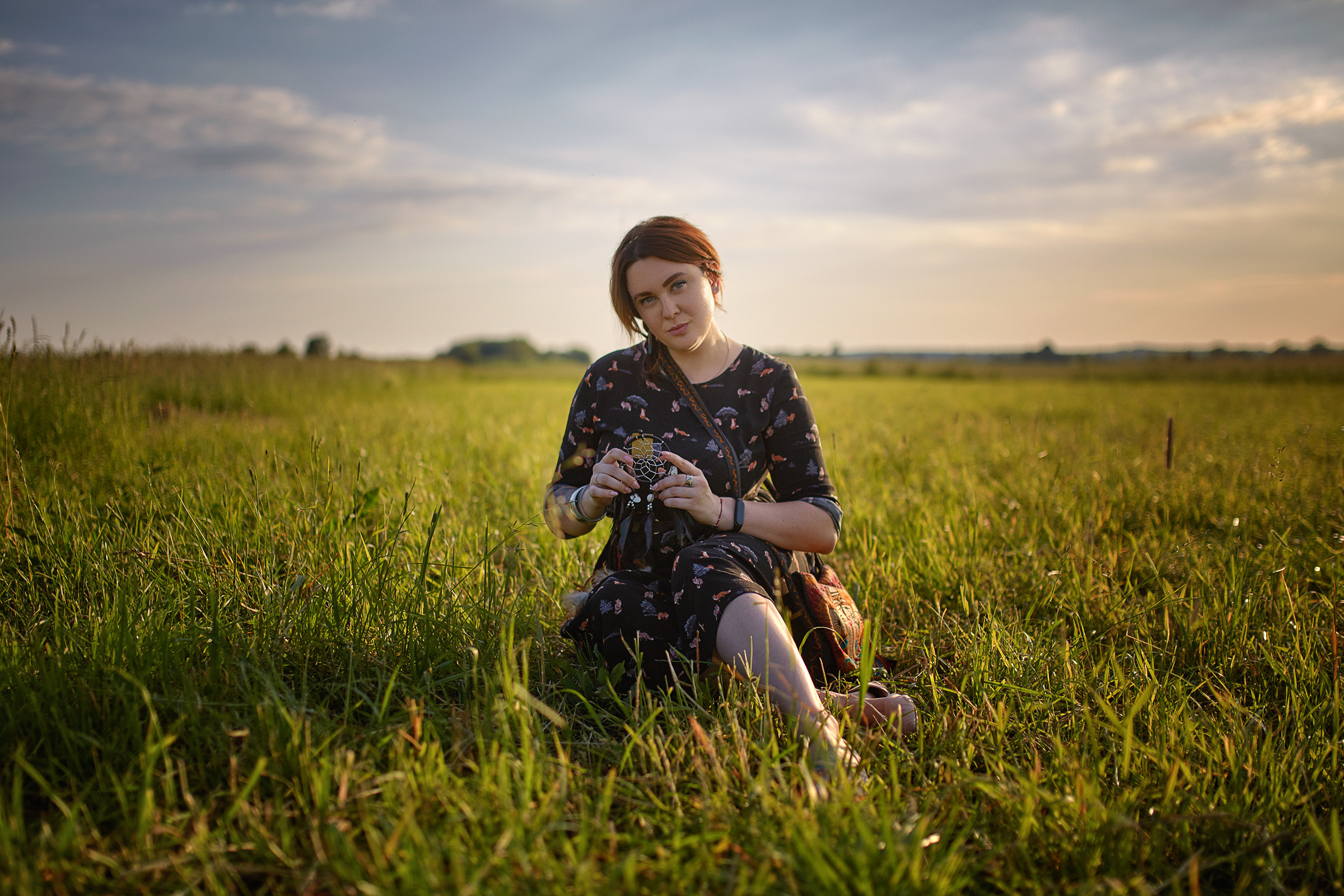 Небо, паралёт и девушка. Фотограф Роман Желтухин