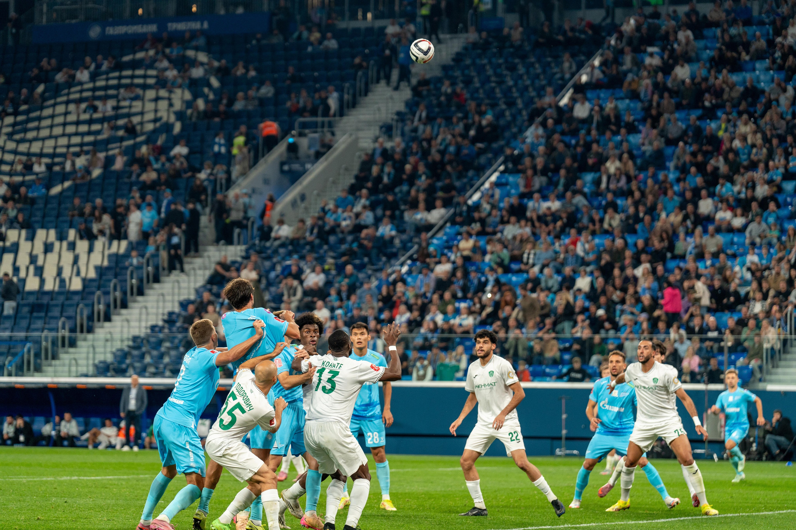 Матч Зенит – Ахмат на Газпром Арене, снятый спортивным фотографом Санкт-Петербург