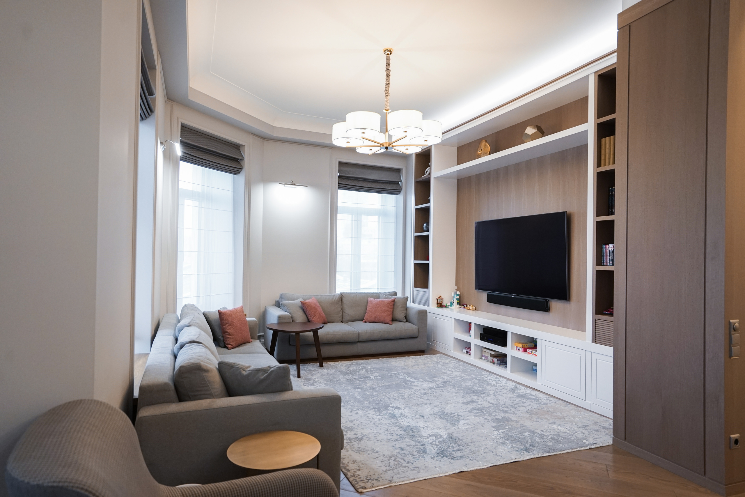 Гостиная в пастельных тонах