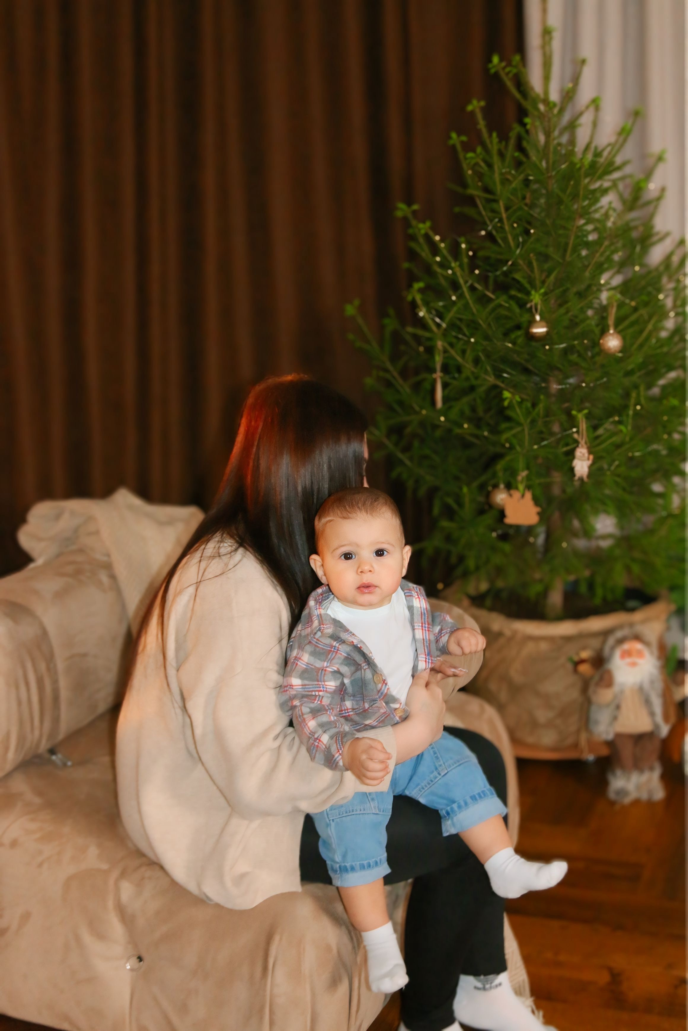 Новогодняя фотосессия мамы с сыном