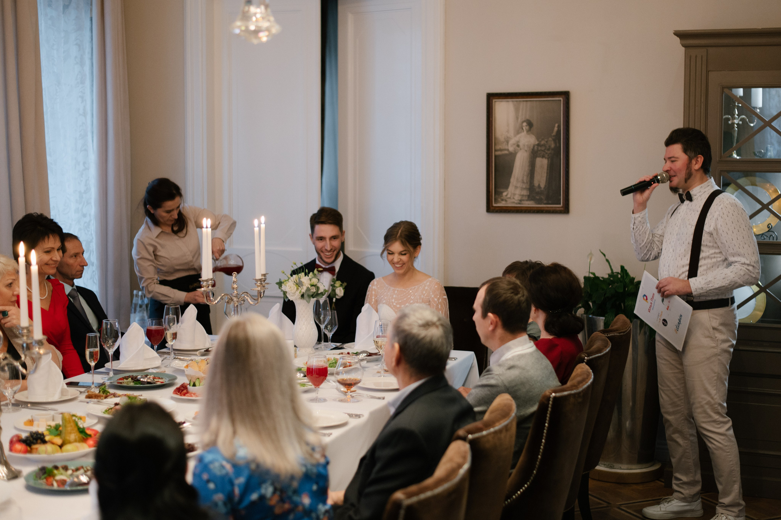 Свадебная фотосессия в Читальне имени Пушкина и камерный банкет в ресторане «Гусятникоff». Семейный и свадебный фотограф в Москве Татьяна Николаева