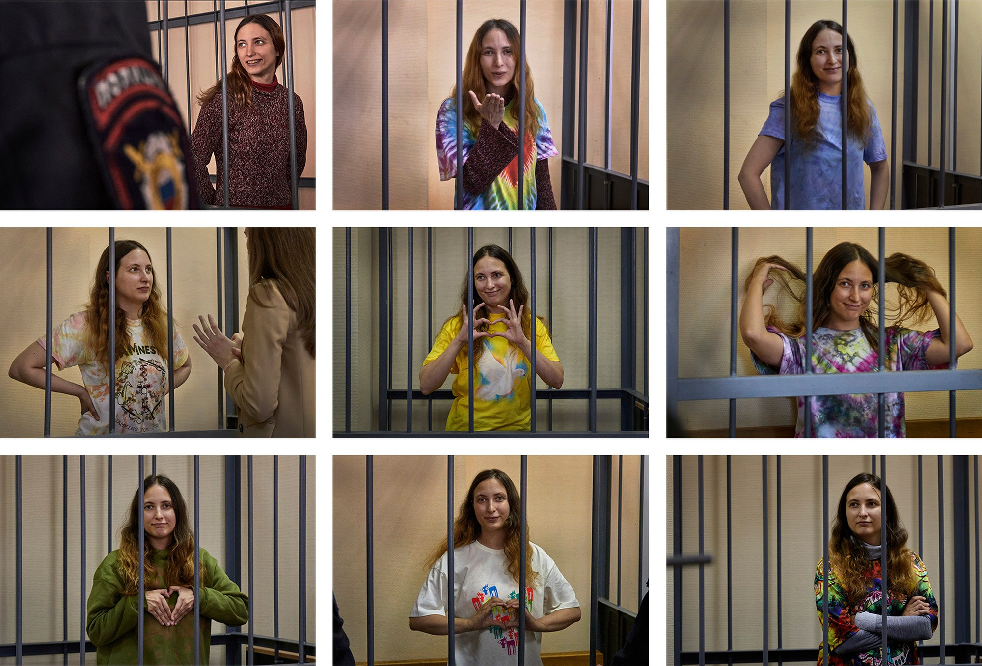 Portraits of Sasha Skocilenko taken over the course of her 19 months in detention. Throughout these difficult months, Sasha consistently smiled and remained in good spirits.
