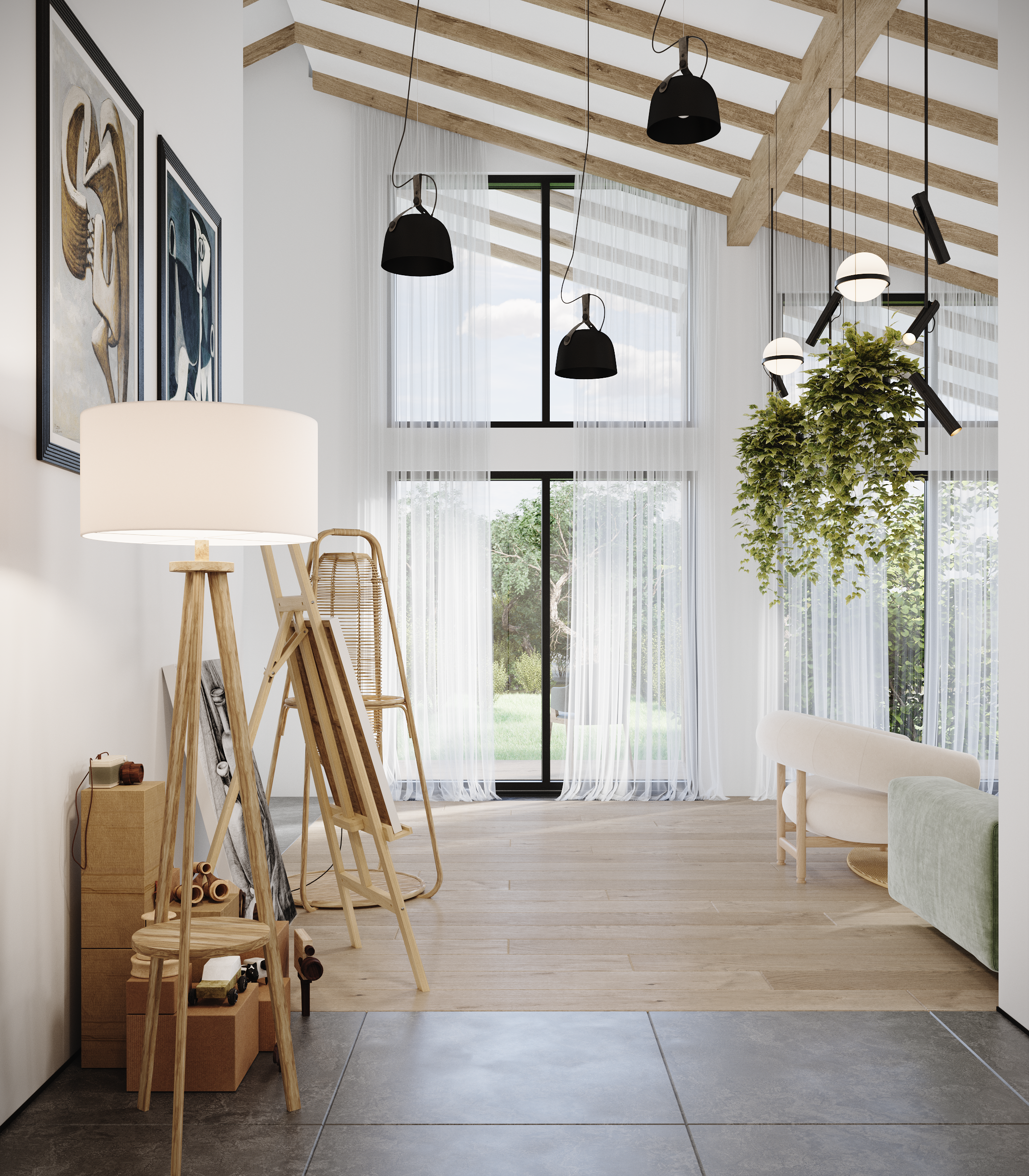 Интерьер загородного дома. Студия 3d визуализации Arcviz