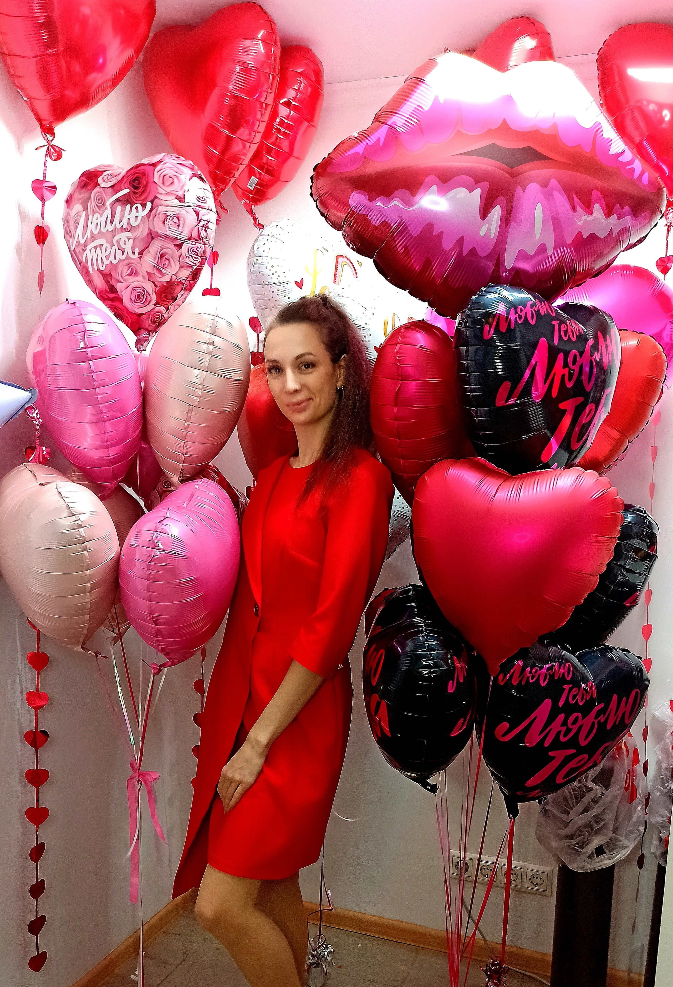 Воздушные шары на день Святого Валентна на 14 февраля. Аэродизайнер Елена Лин