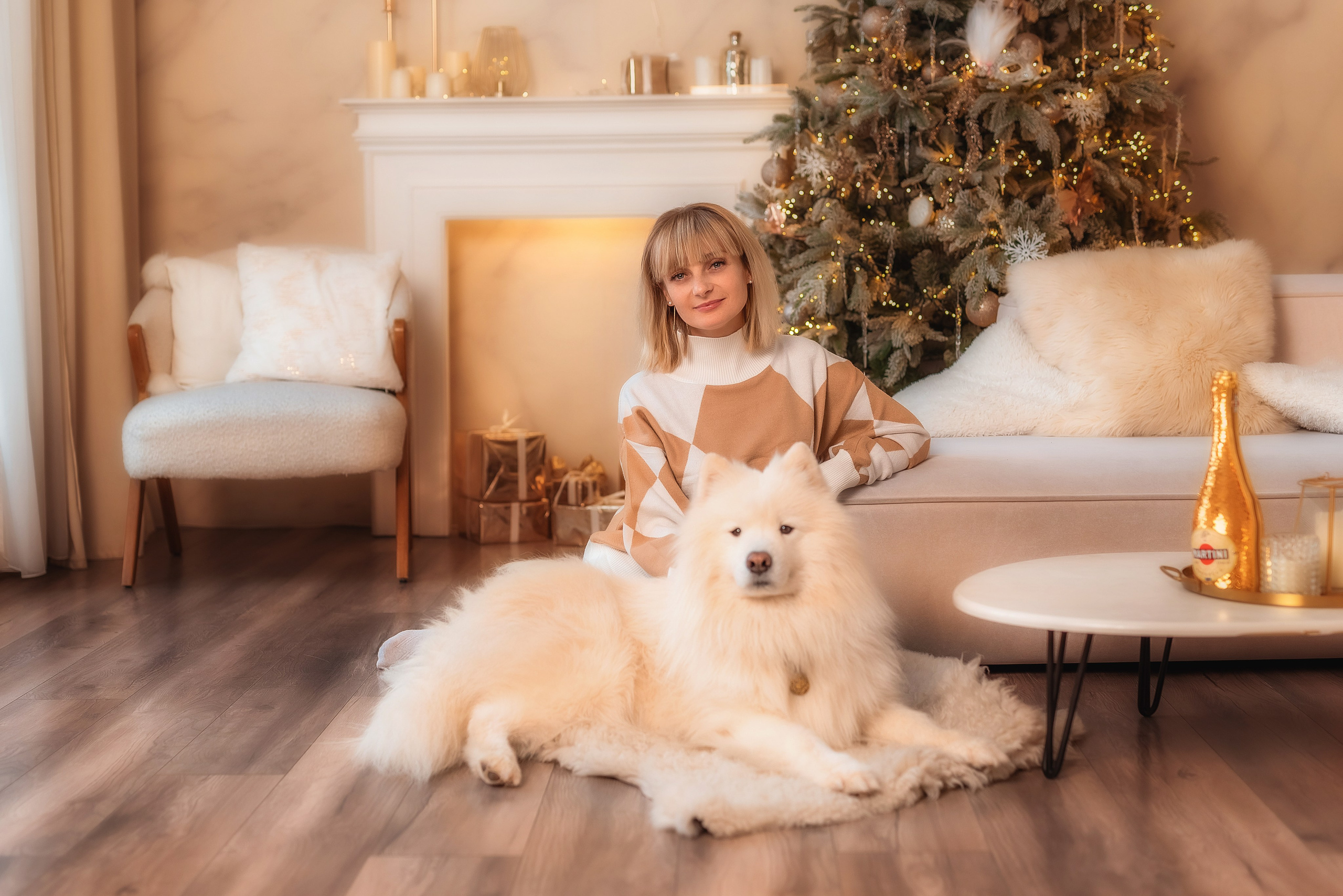 Фотосессия с самоедом. Семейный, детский фотограф в Воронеже Анна Никитина