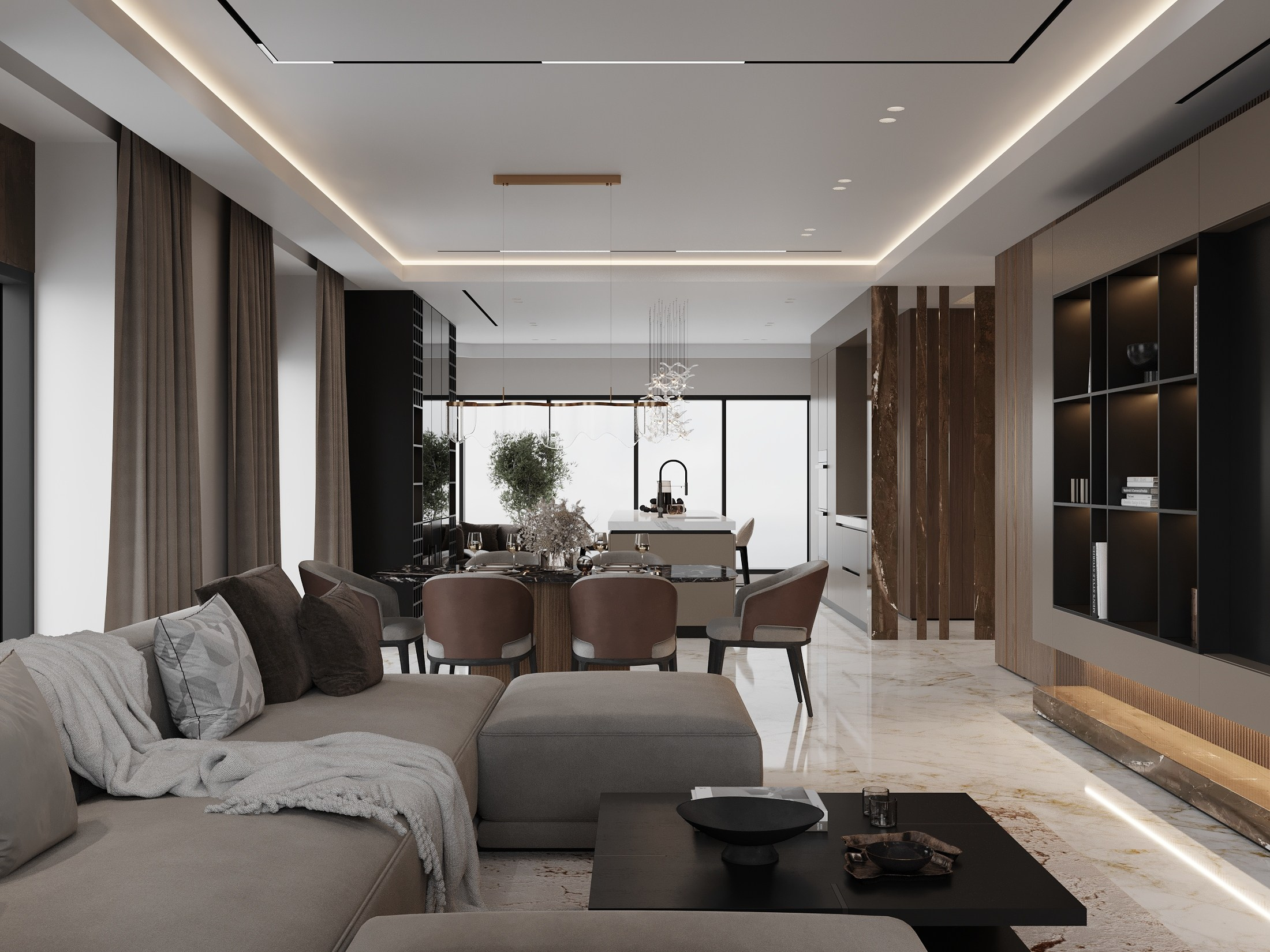 ЖК Аквамарин 186.0 кв.м. Дизайнер интерьера и 3D визуализатор Ванчугова Ольга